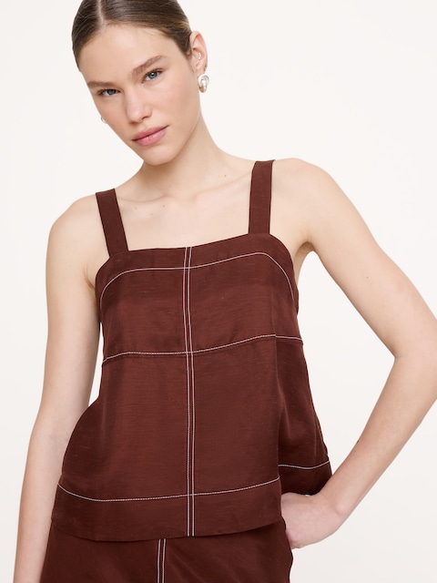 CAMISOLE EN LIN ET VISCOSE