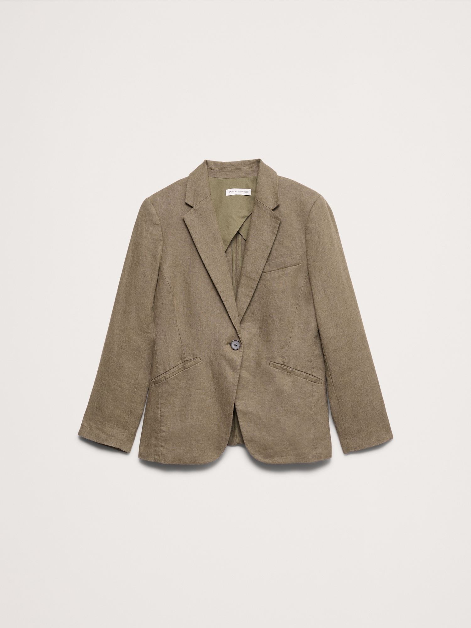 L'image numéro 5 présente Blazer ajusté en lin