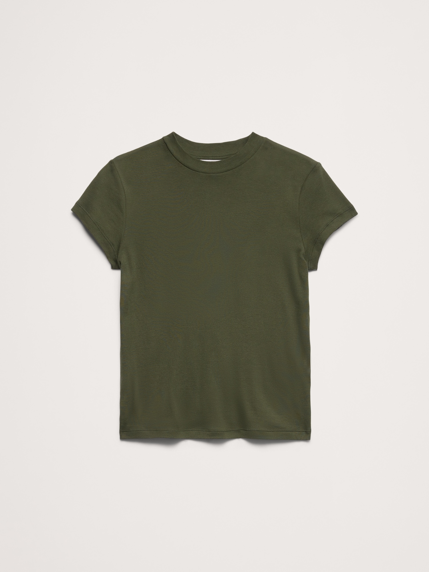 L'image numéro 4 présente T-shirt à col montant en coton aéré