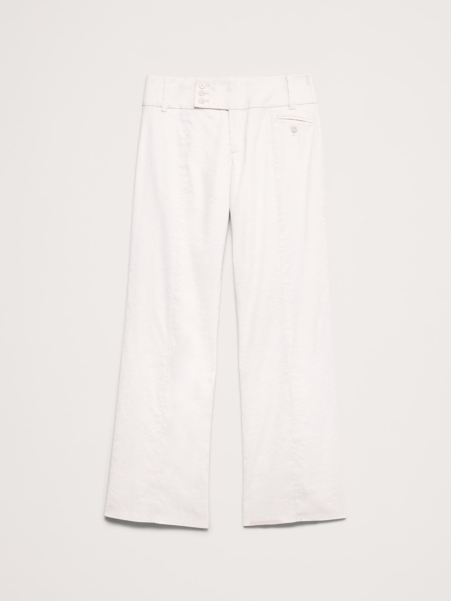 L'image numéro 8 présente Pantalon en lin et viscose extensible à jambe large et taille basse