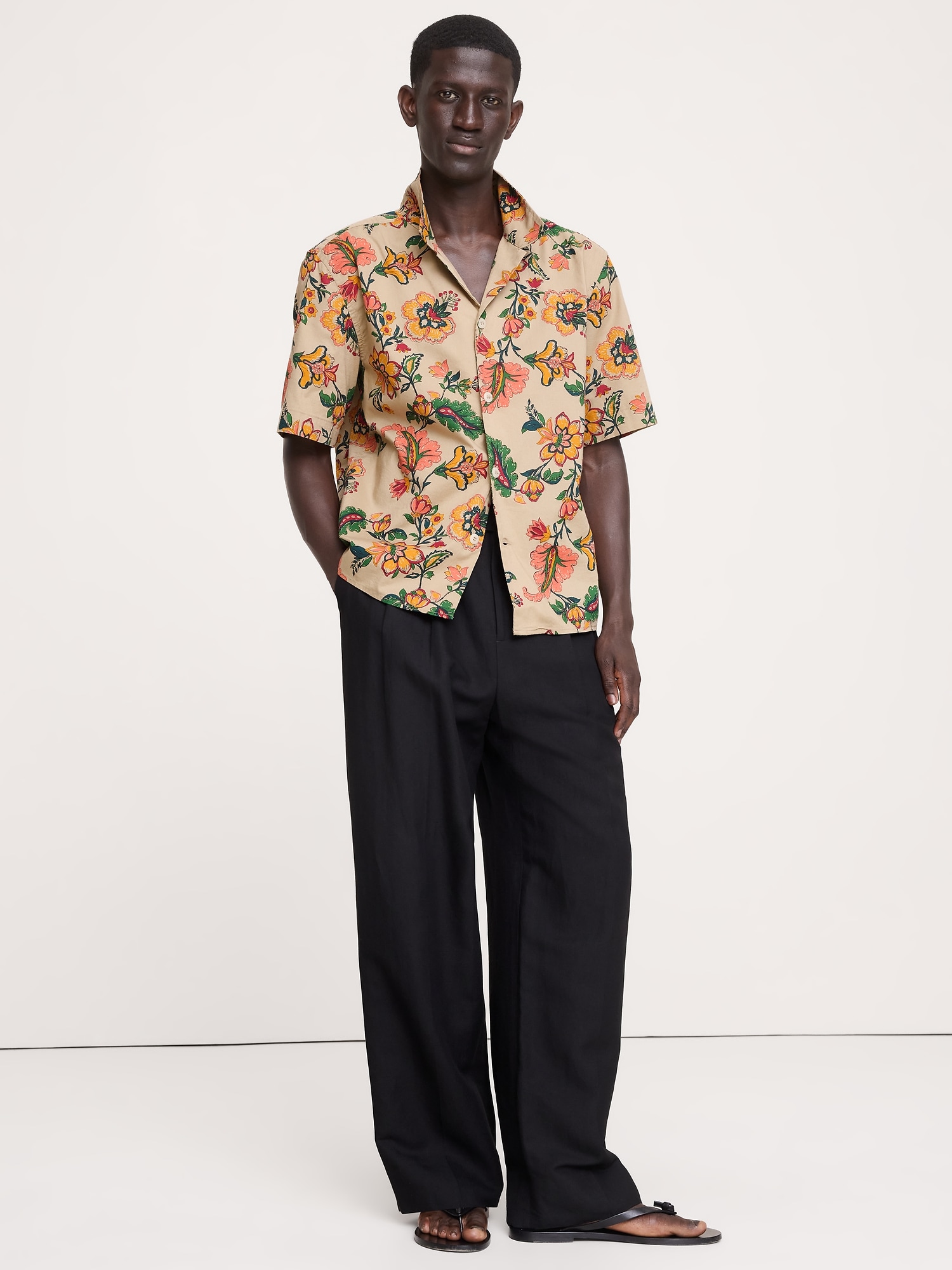 Image number 1 showing, Relaxed-Fit Cotton Poplin Resort Shirt