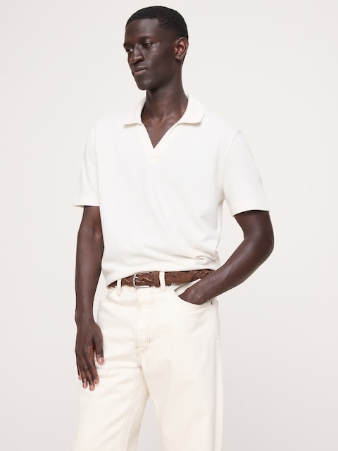 HAUT À COL POLO TRICOTEUSE À MAILLES