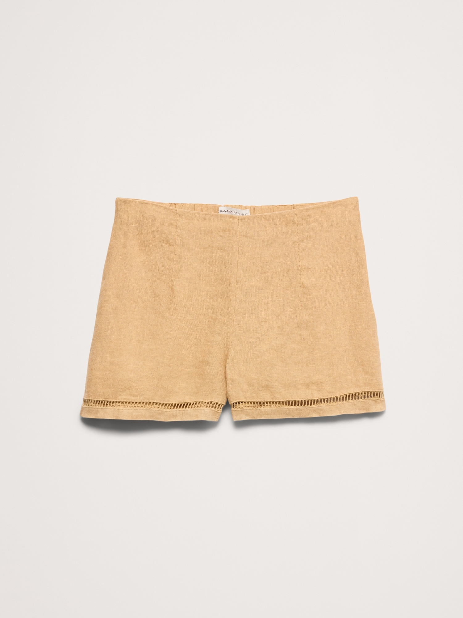 L'image numéro 4 présente Short en lin à taille haute, 7,5 cm