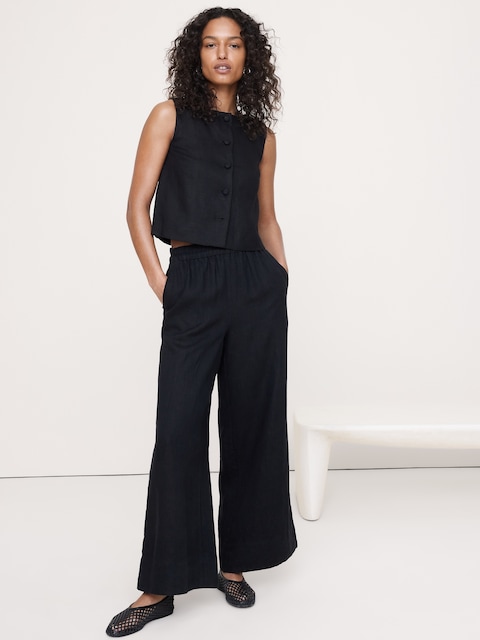 CAMISOLE EN LIN À DEVANT BOUTONNÉ