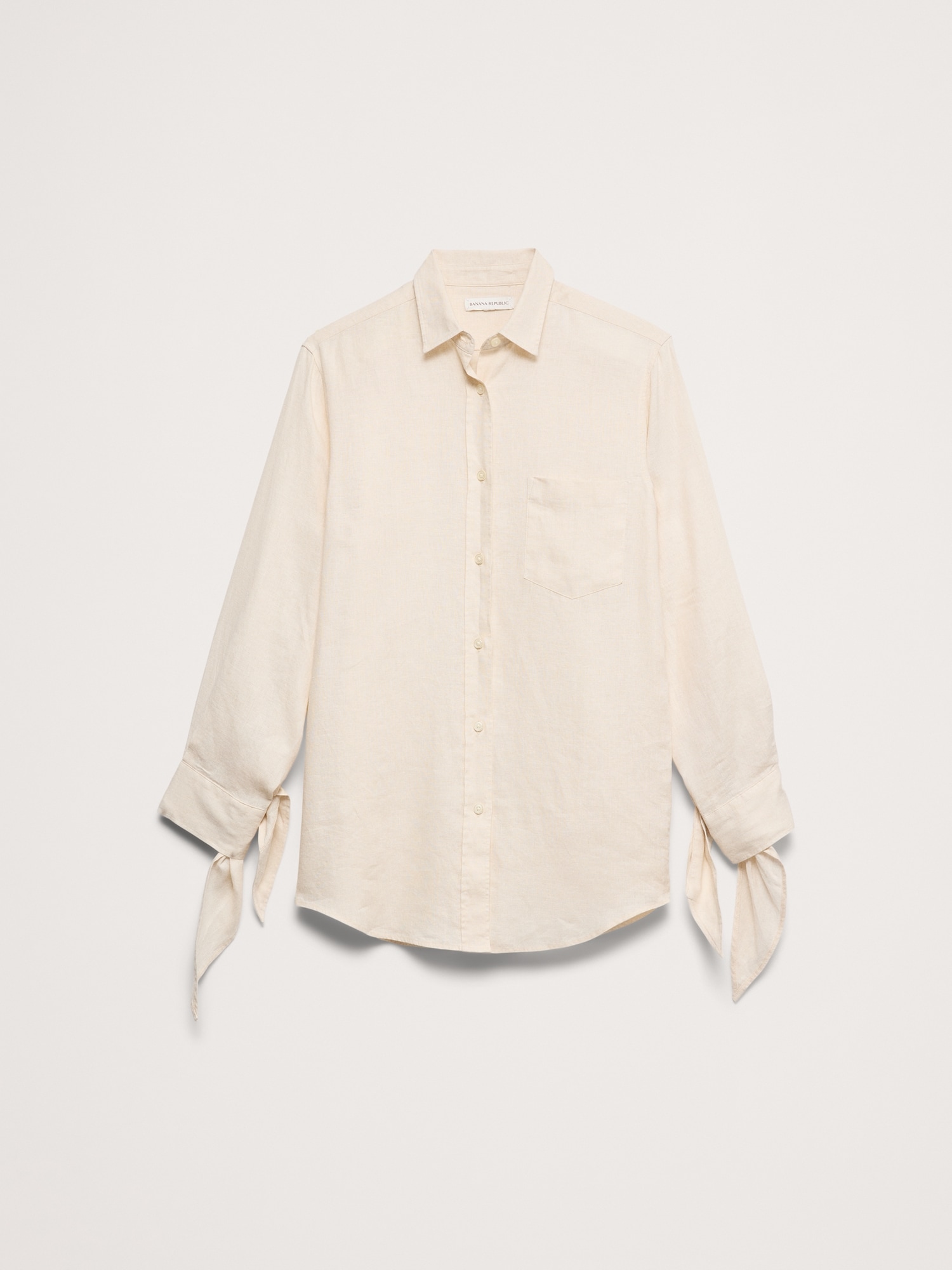 Image number 8 showing, The Oversized Tie-Cuff Shirt in Linen