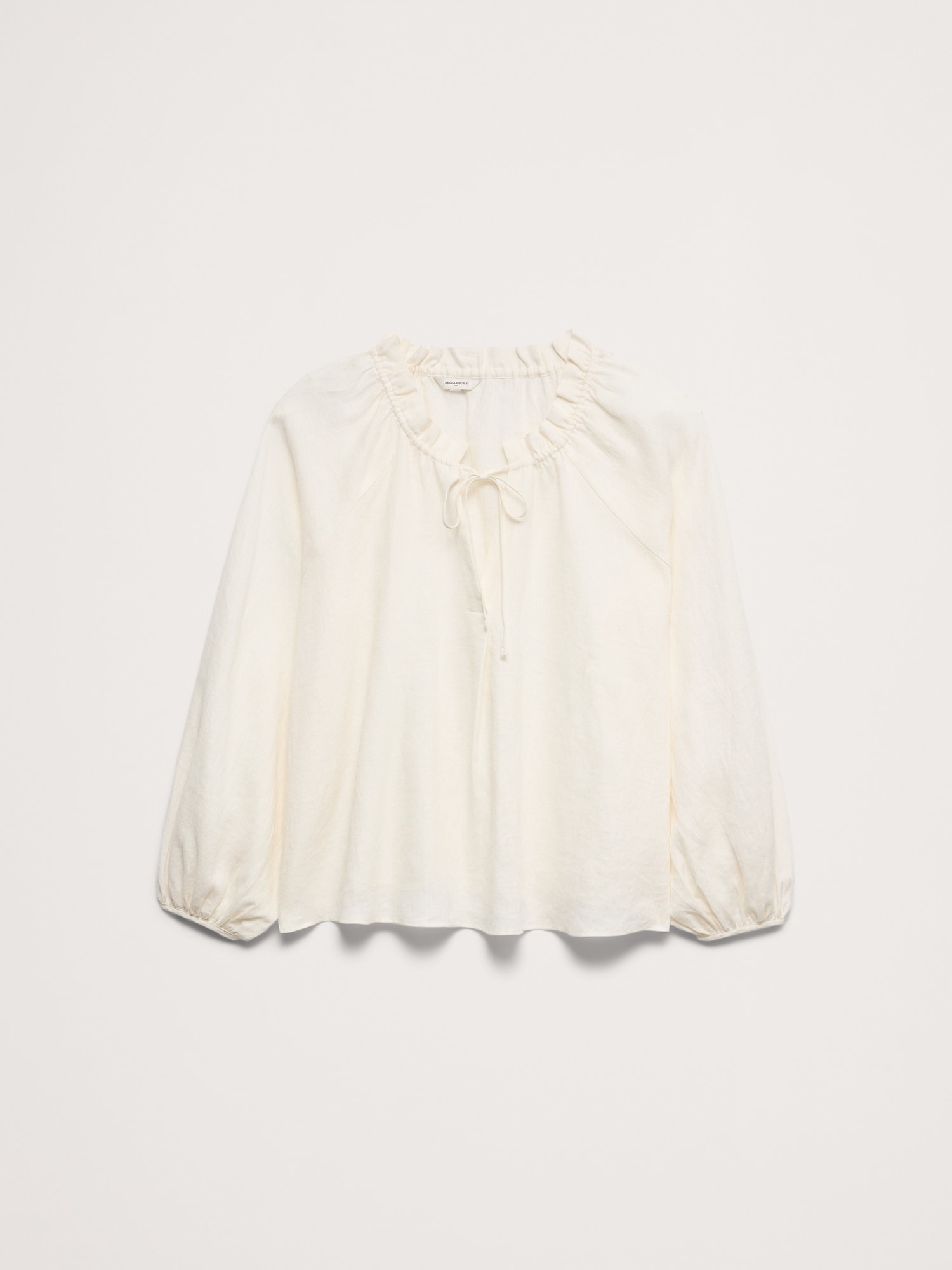 Image number 7 showing, Linen Ruffle-Neck Top