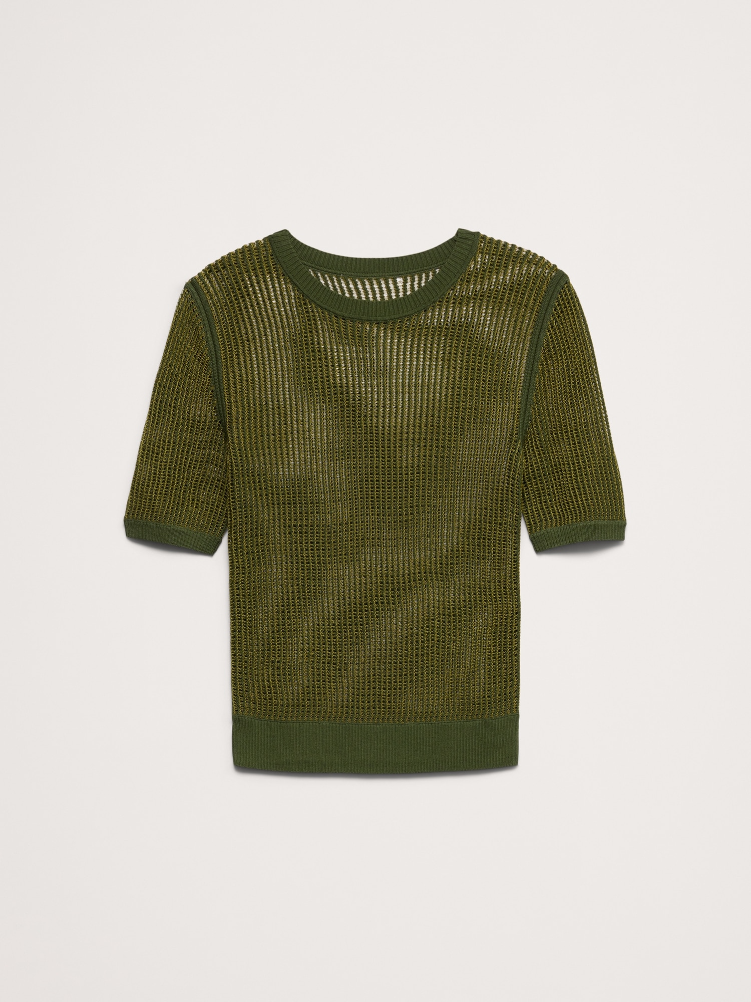 L'image numéro 4 présente T-shirt ras du cou en tricot à mailles