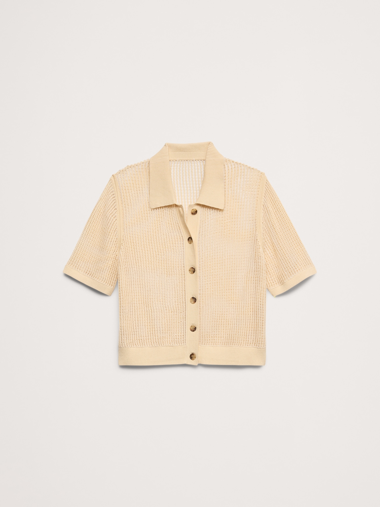 L'image numéro 4 présente Cardigan polo à mailles