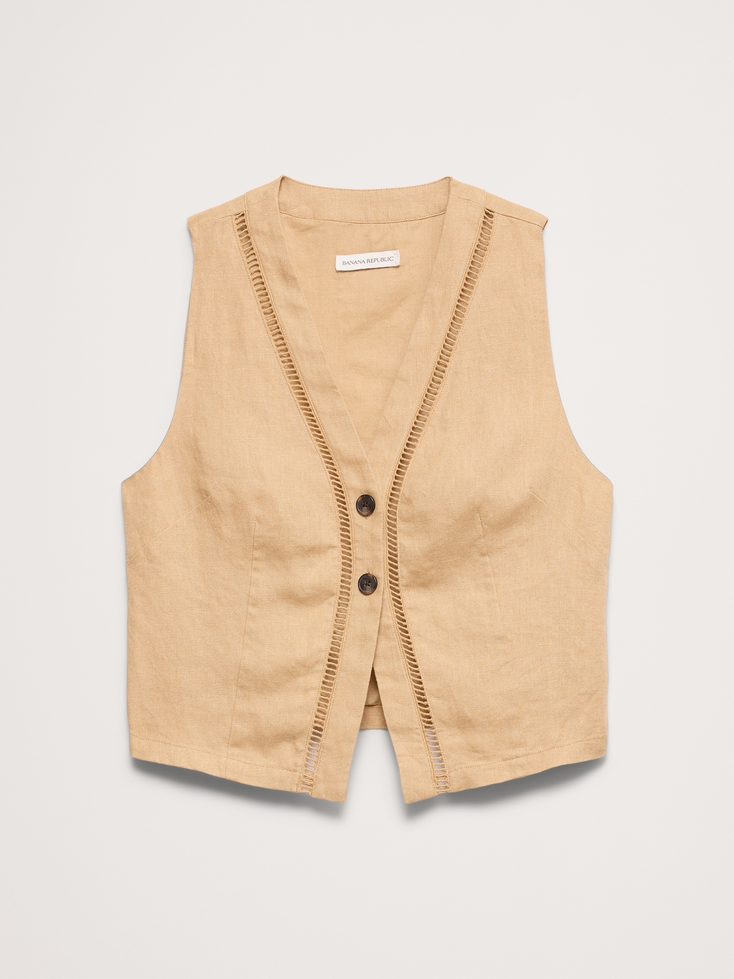 Image number 6 showing, Linen Lace-Trim Vest
