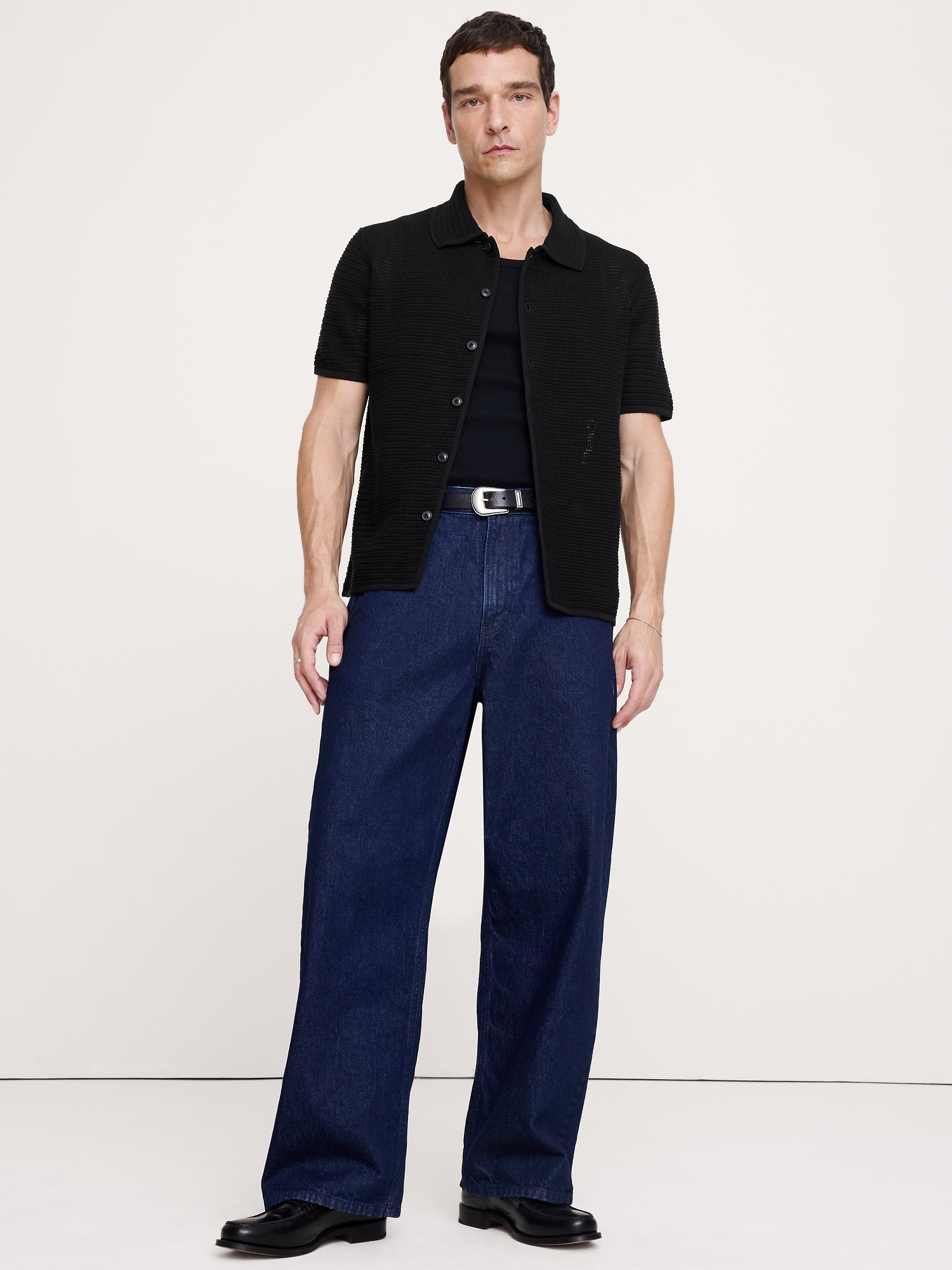L'image numéro 3 présente Cardigan polo en coton à mailles