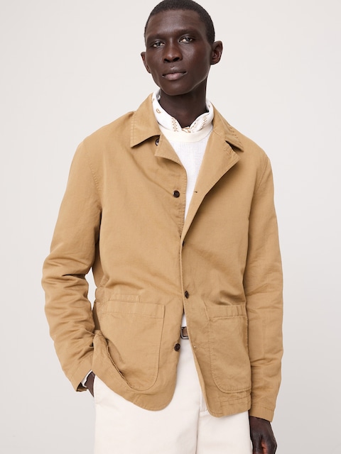 VESTE-CHEMISE EN COTON ET LIN ITALIEN