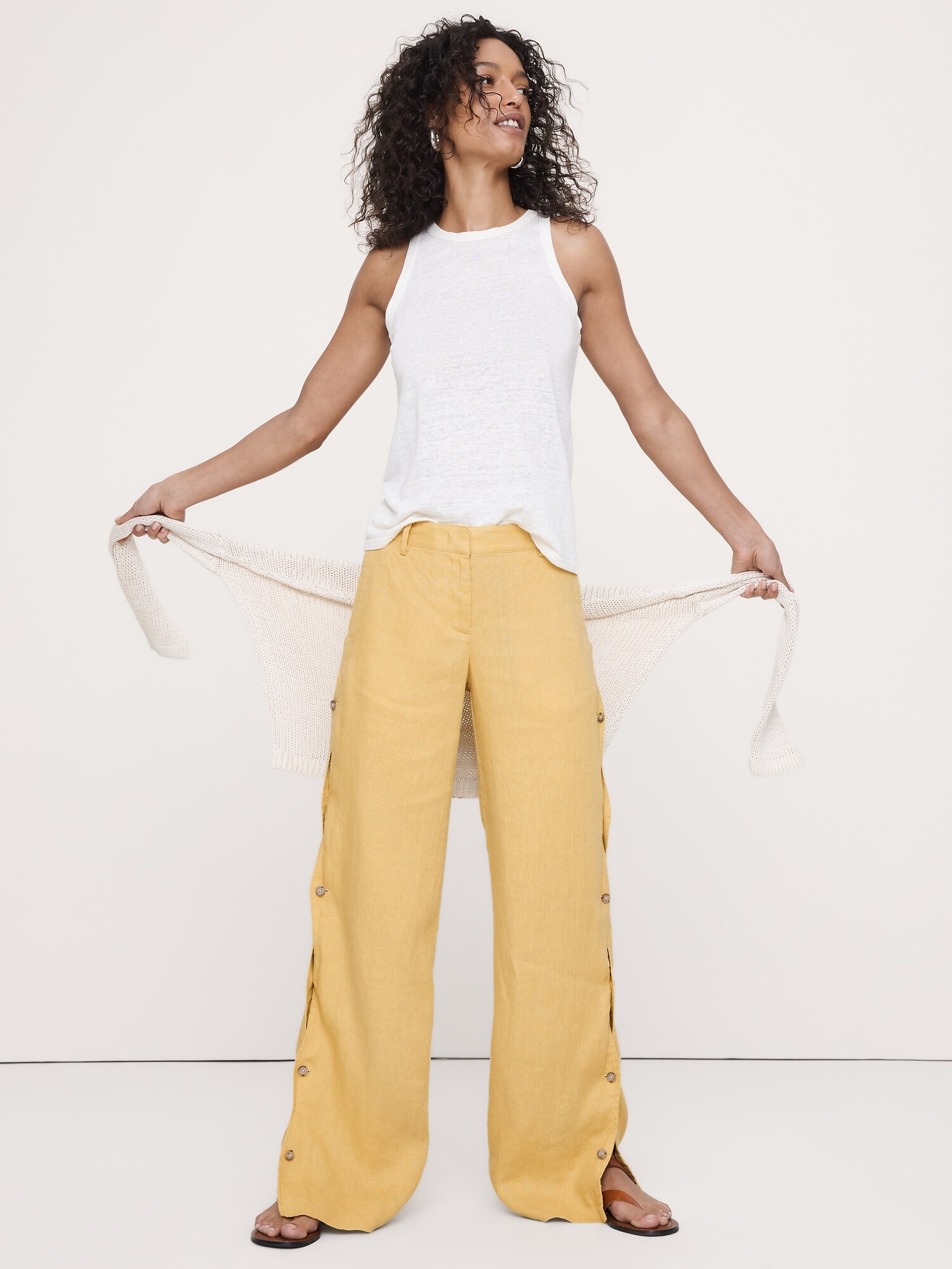 Image number 1 showing, The Everyday Wide-Leg Pant in Linen