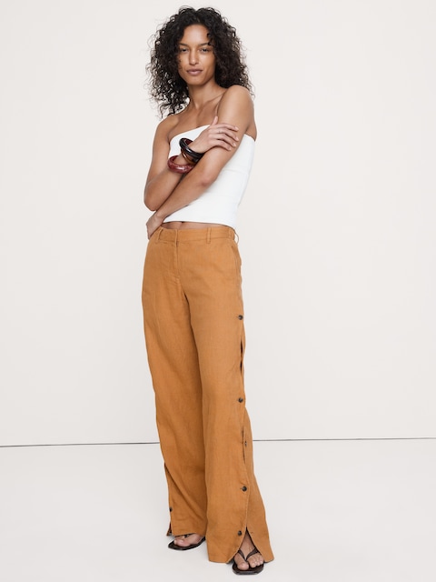 PANTALON À JAMBE LARGE DE TOUS LES JOURS EN LIN