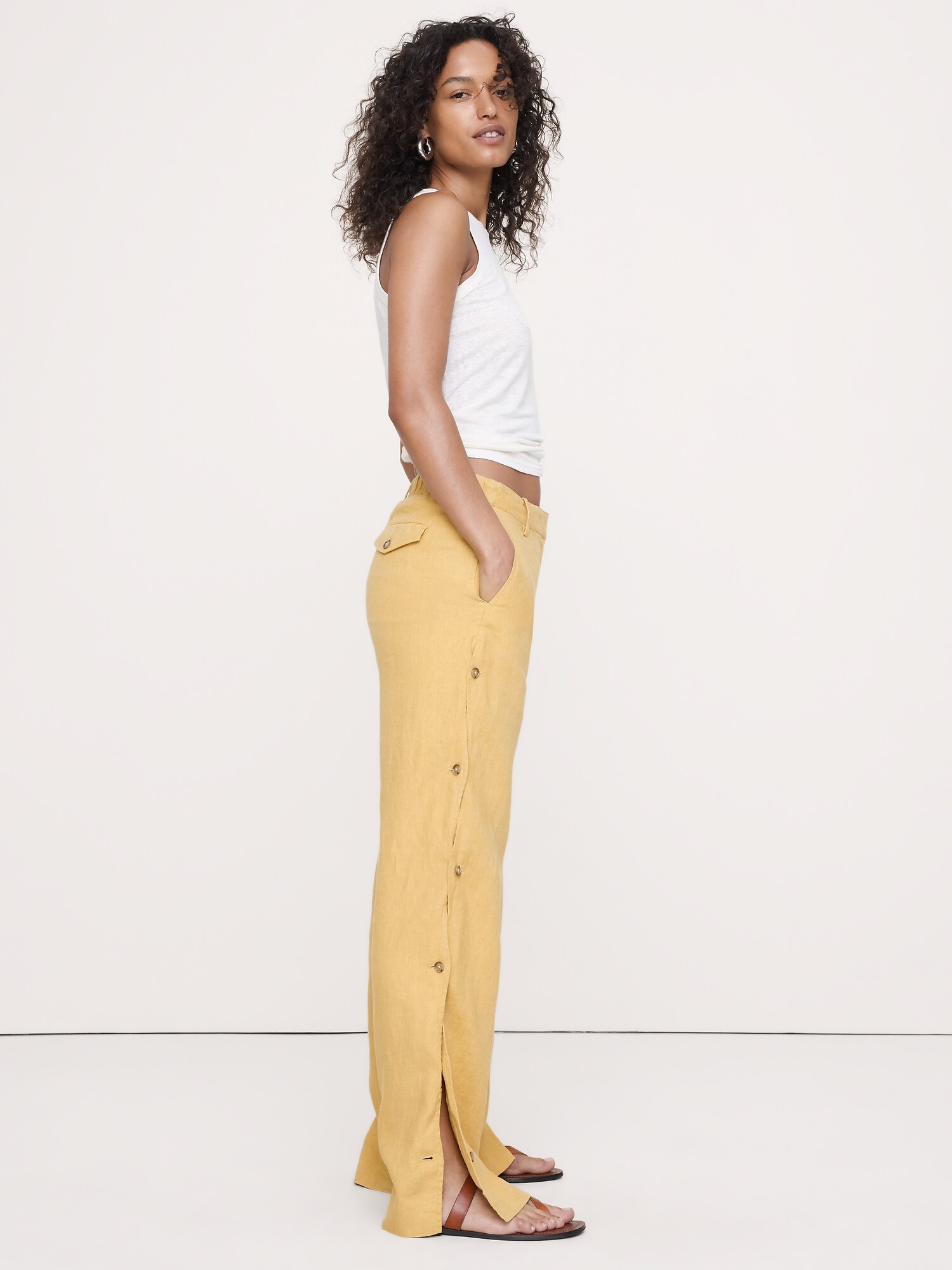 Image number 4 showing, The Everyday Wide-Leg Pant in Linen