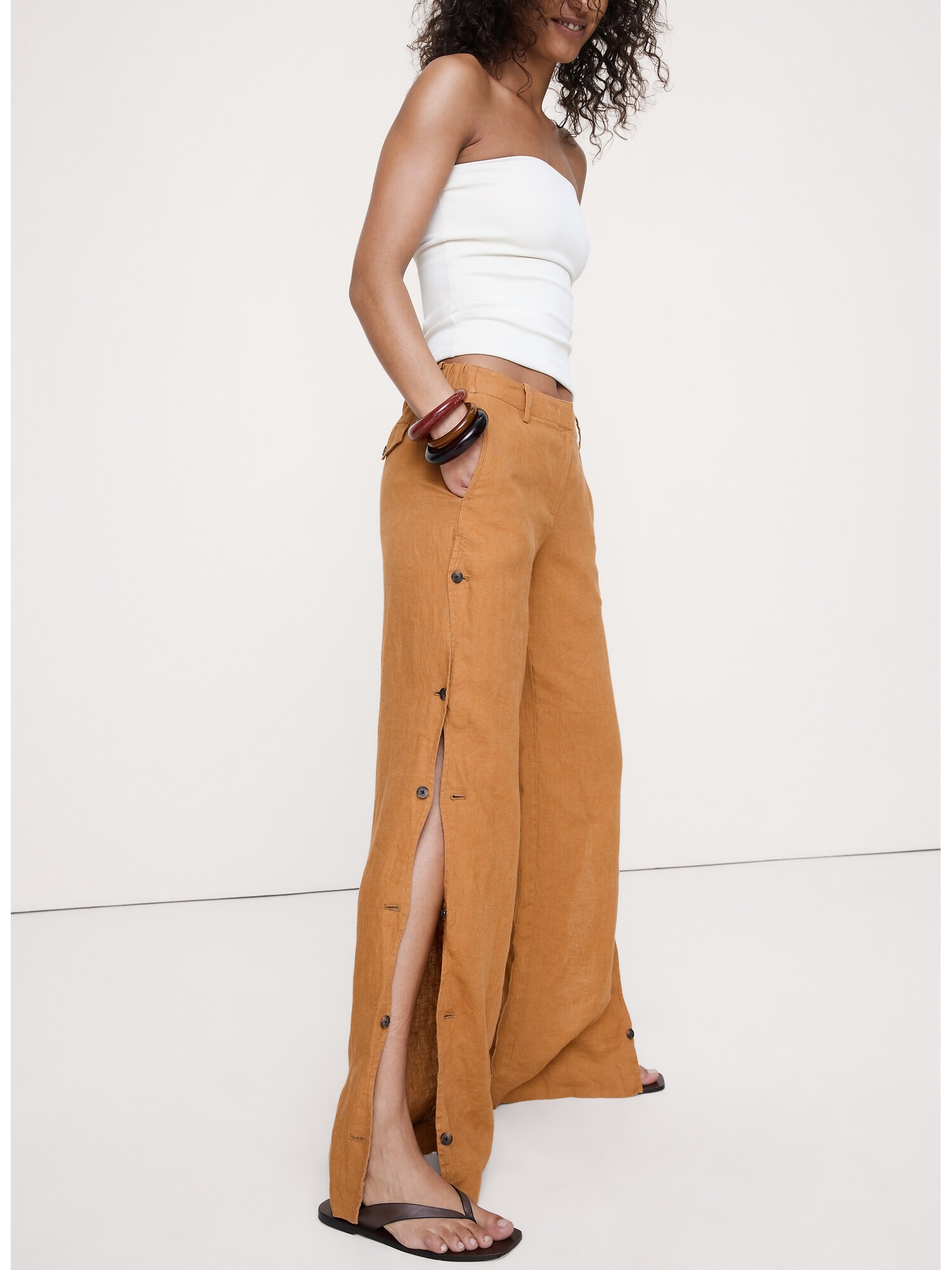 Image number 7 showing, The Everyday Wide-Leg Pant in Linen