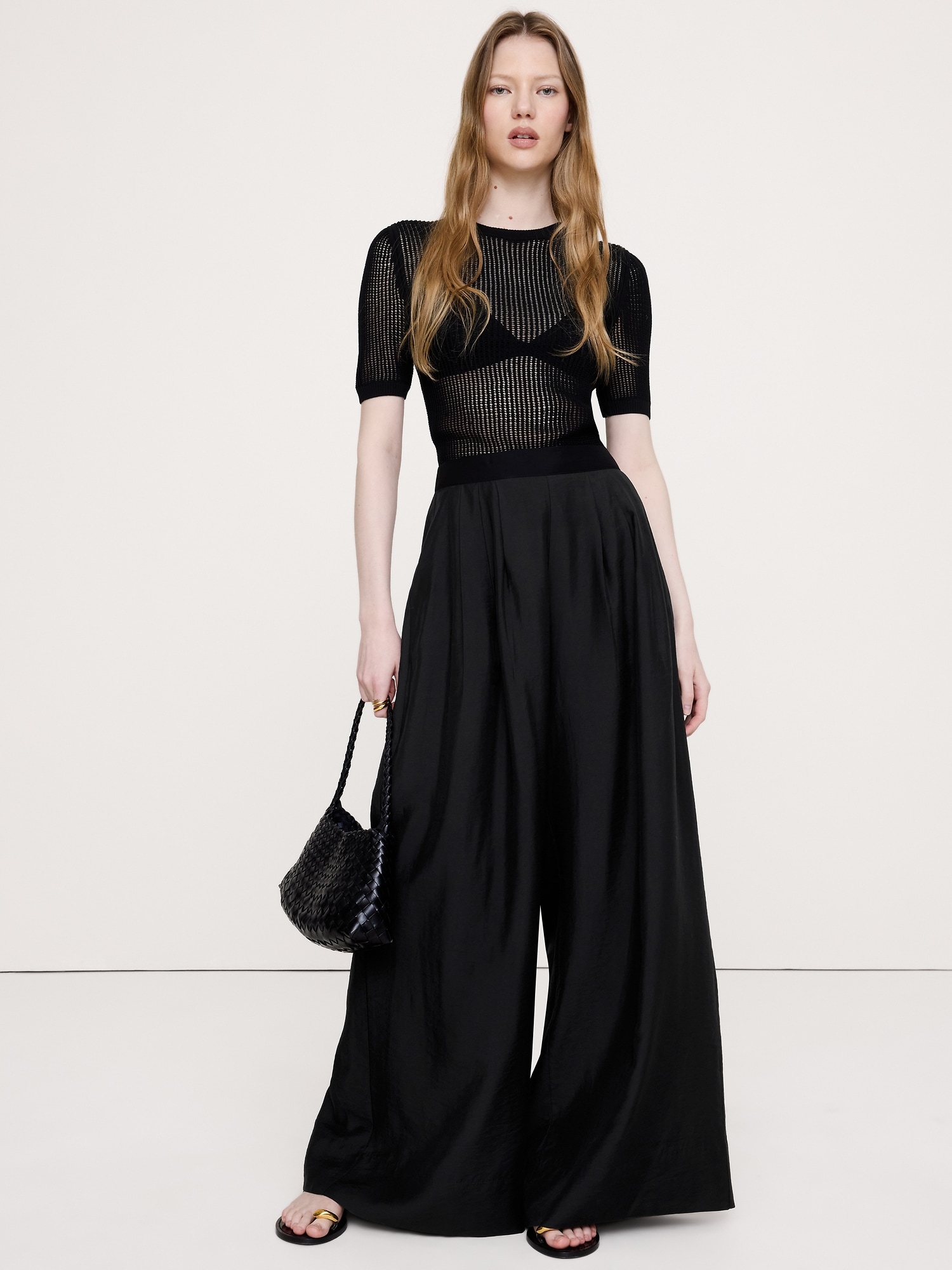 Image number 7 showing, High-Rise Wide-Leg TENCEL™-Nylon Palazzo Pant