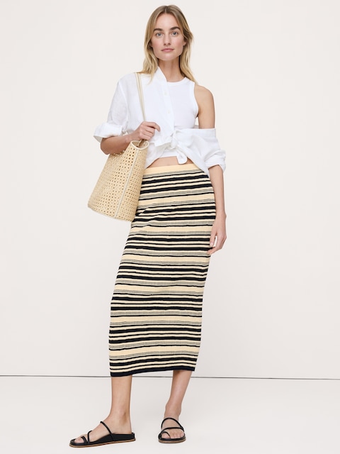 JUPE LONGUE EN TRICOT FROISSÉ