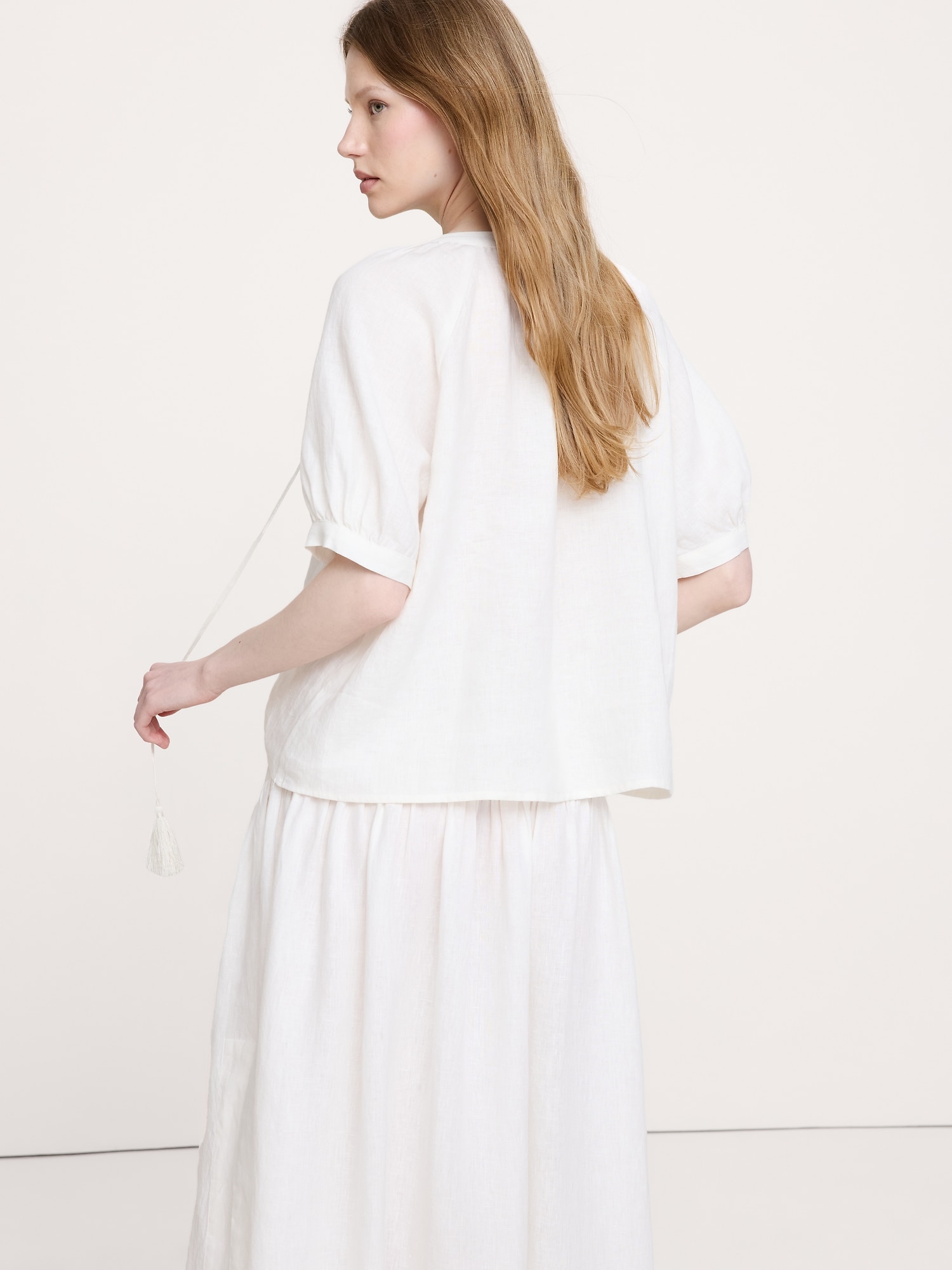 Image number 5 showing, Linen Tassel-Tie Top