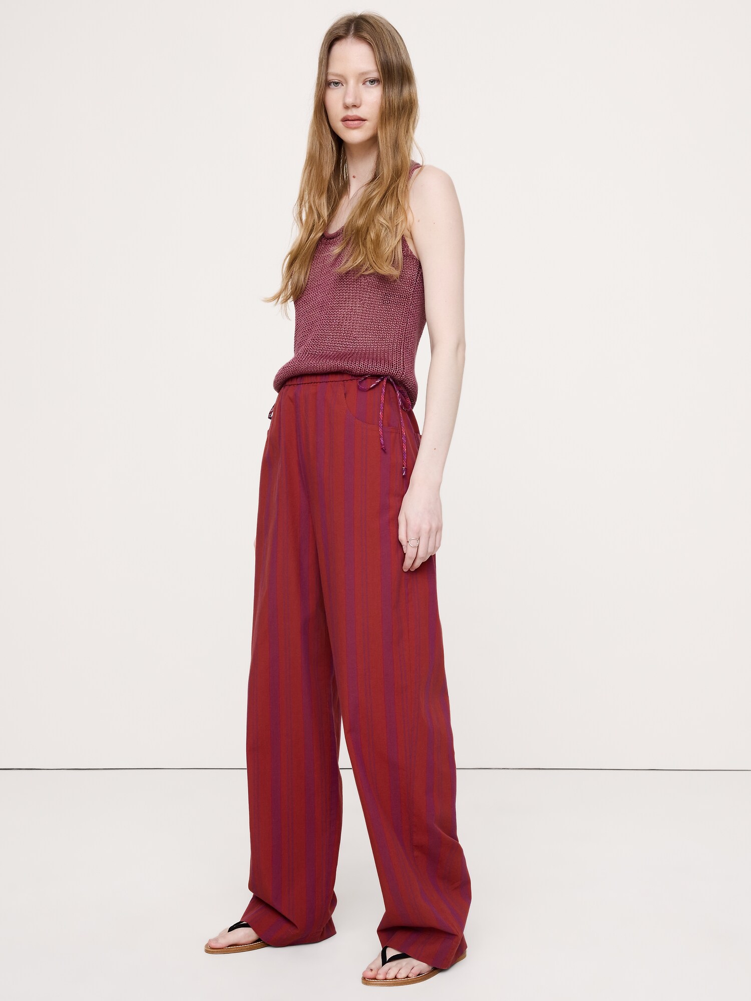 Image number 1 showing, Cotton Pull-On Side-Tie Pant