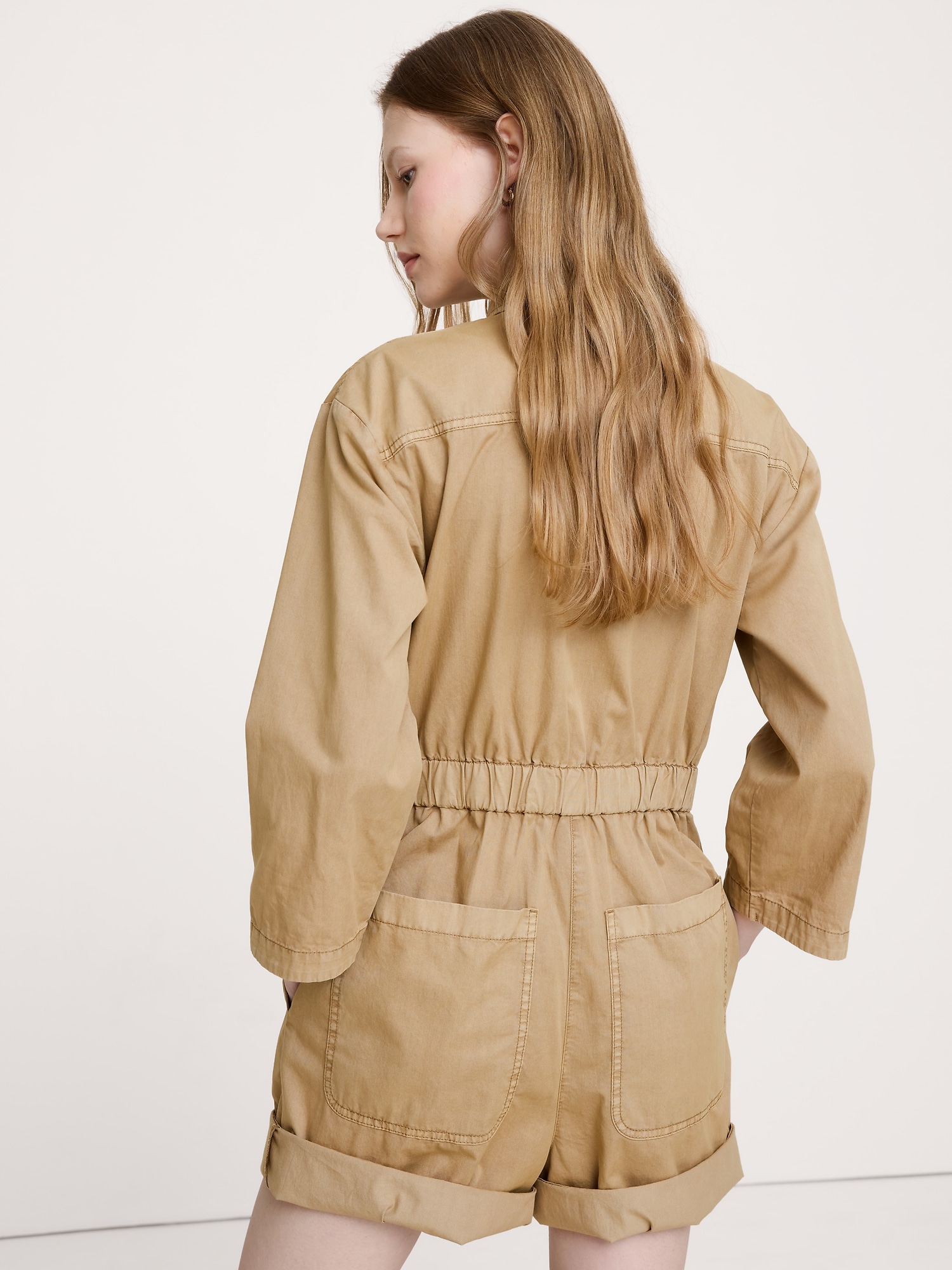 Image number 5 showing, Cotton-Twill Utility Romper
