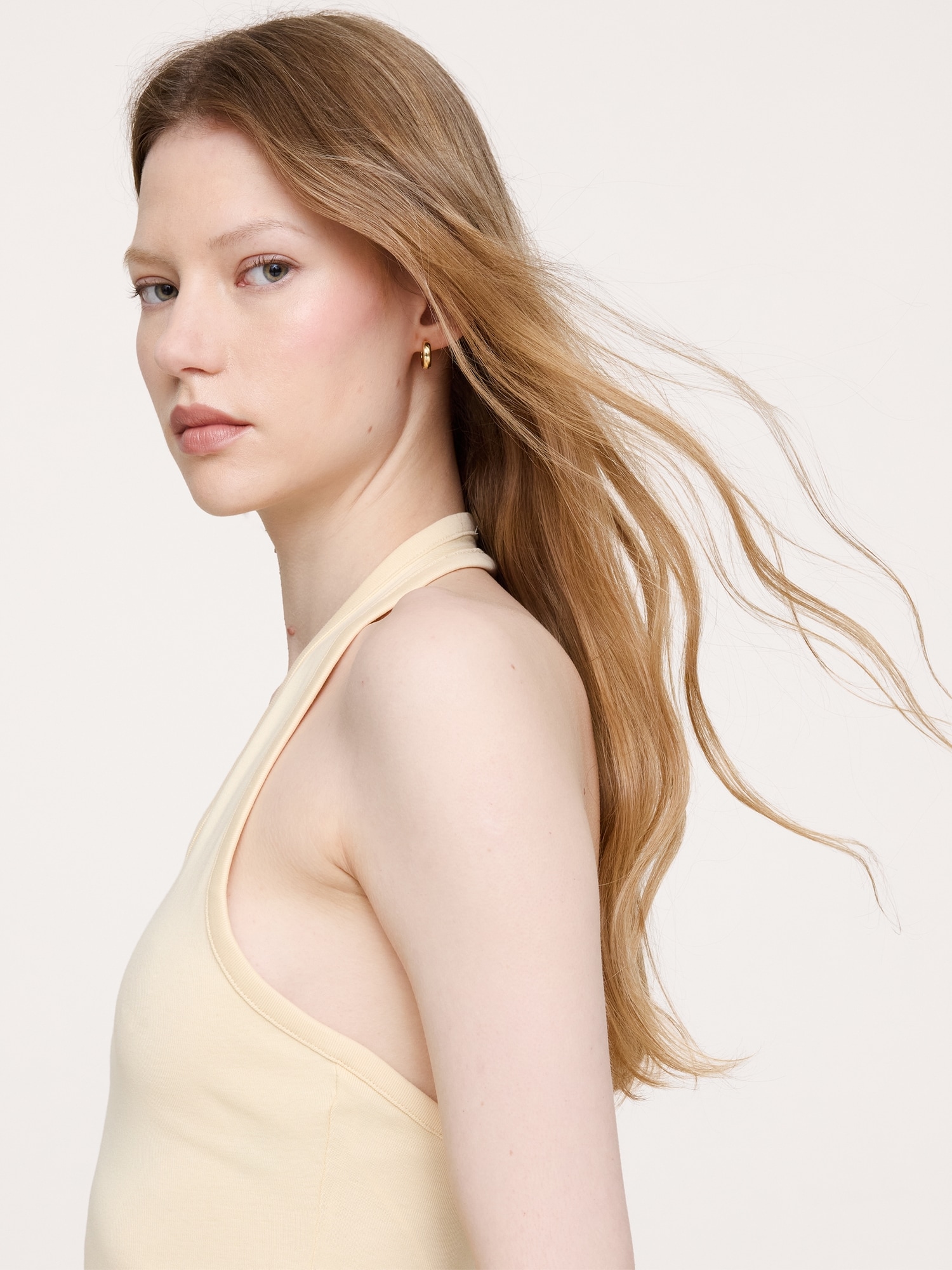 Image number 3 showing, Minimalist Cotton Halter Tank
