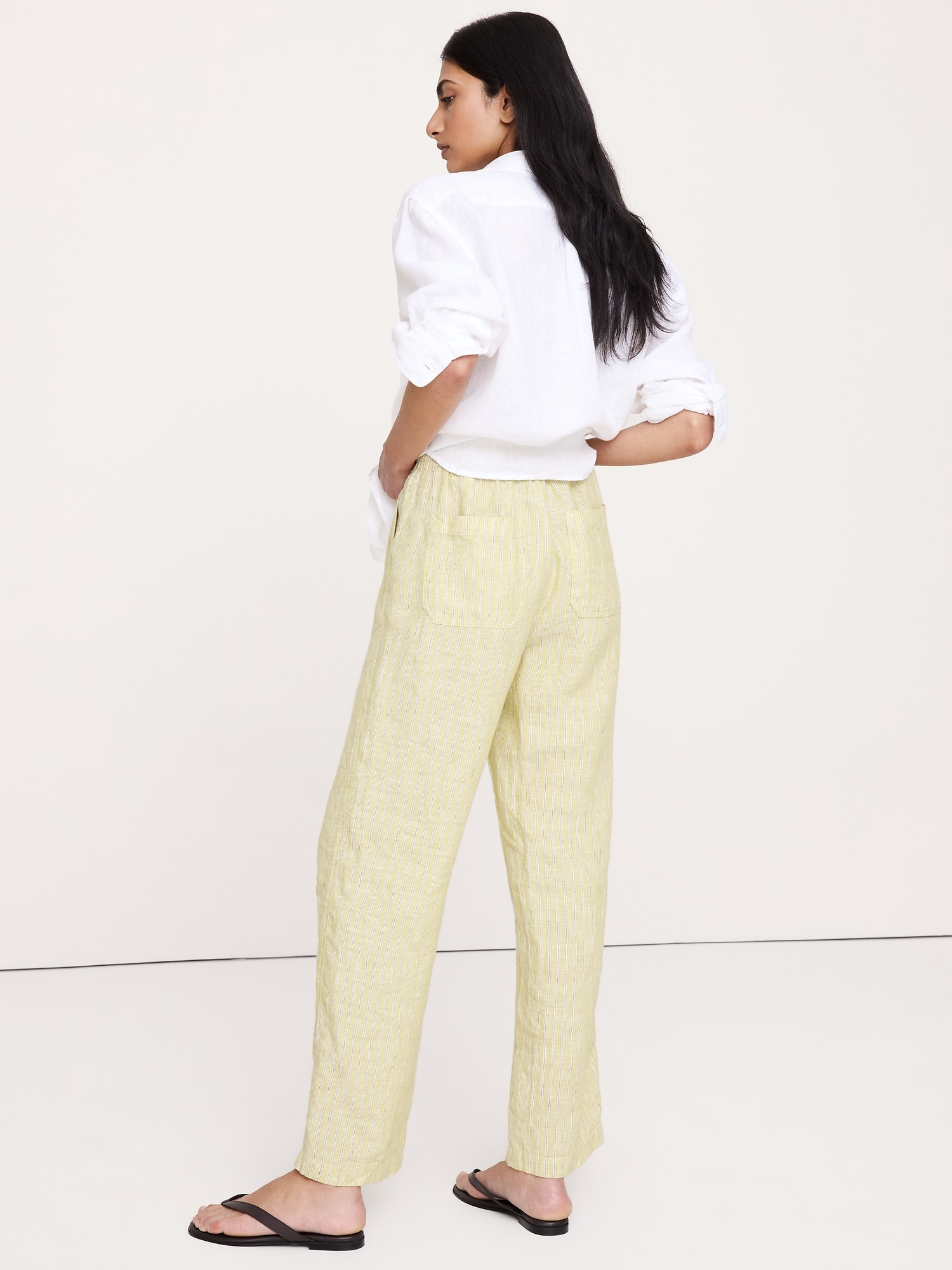 Image number 2 showing, The Getaway Straight-Leg Pull-On Pant in Linen