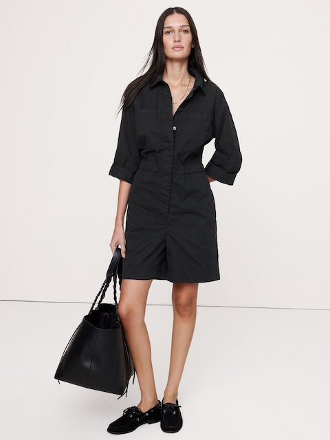 COMBINAISON-SHORT UTILITAIRE EN SERGÉ DE COTON
