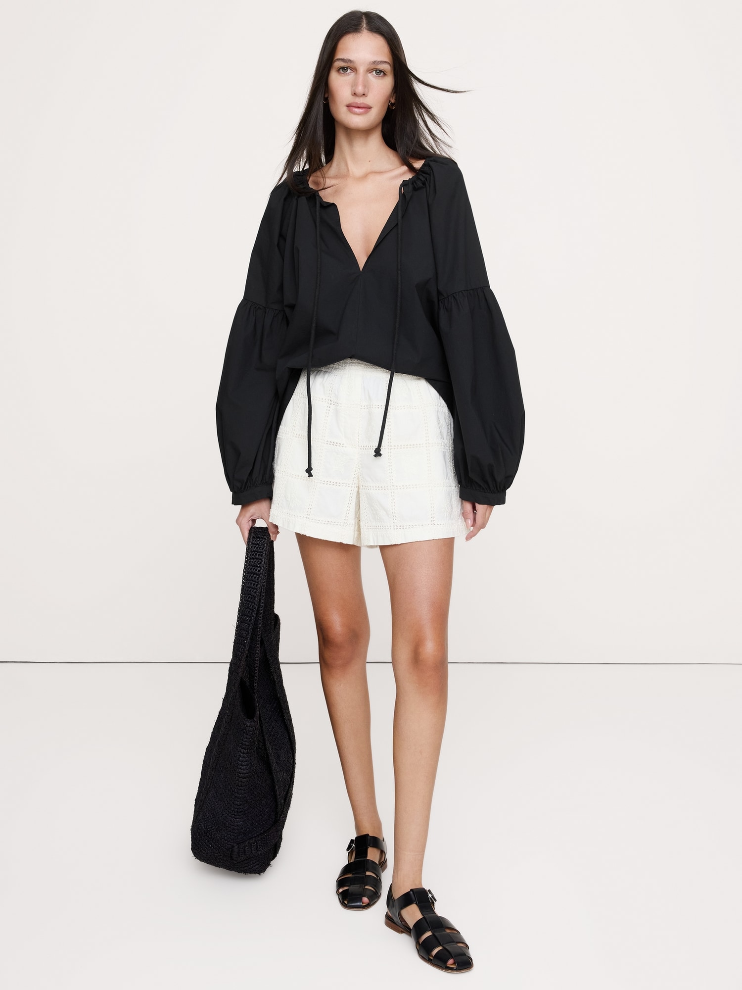 Image number 3 showing, Cotton Poplin Drawstring Top