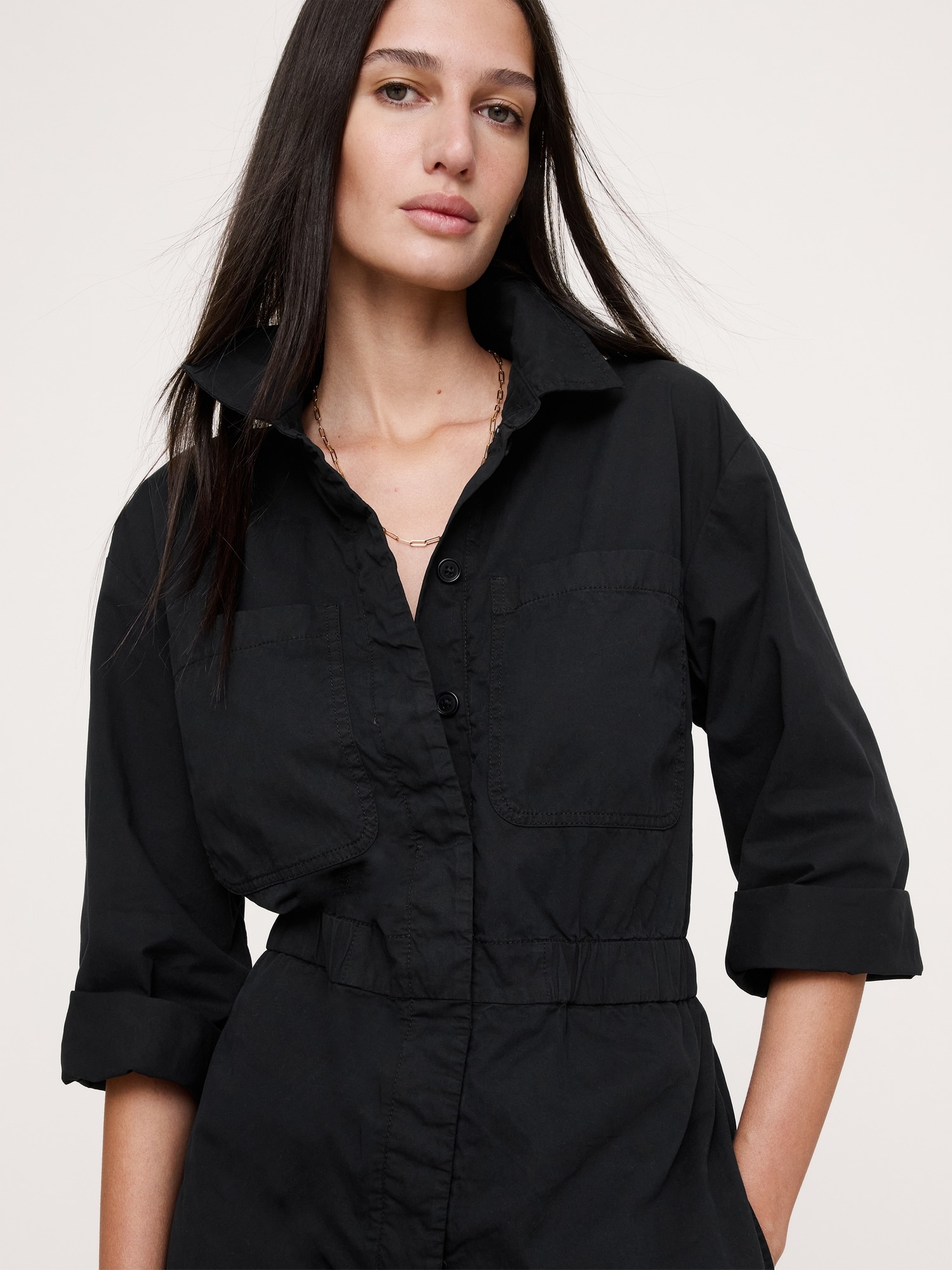 Image number 4 showing, Cotton-Twill Utility Romper