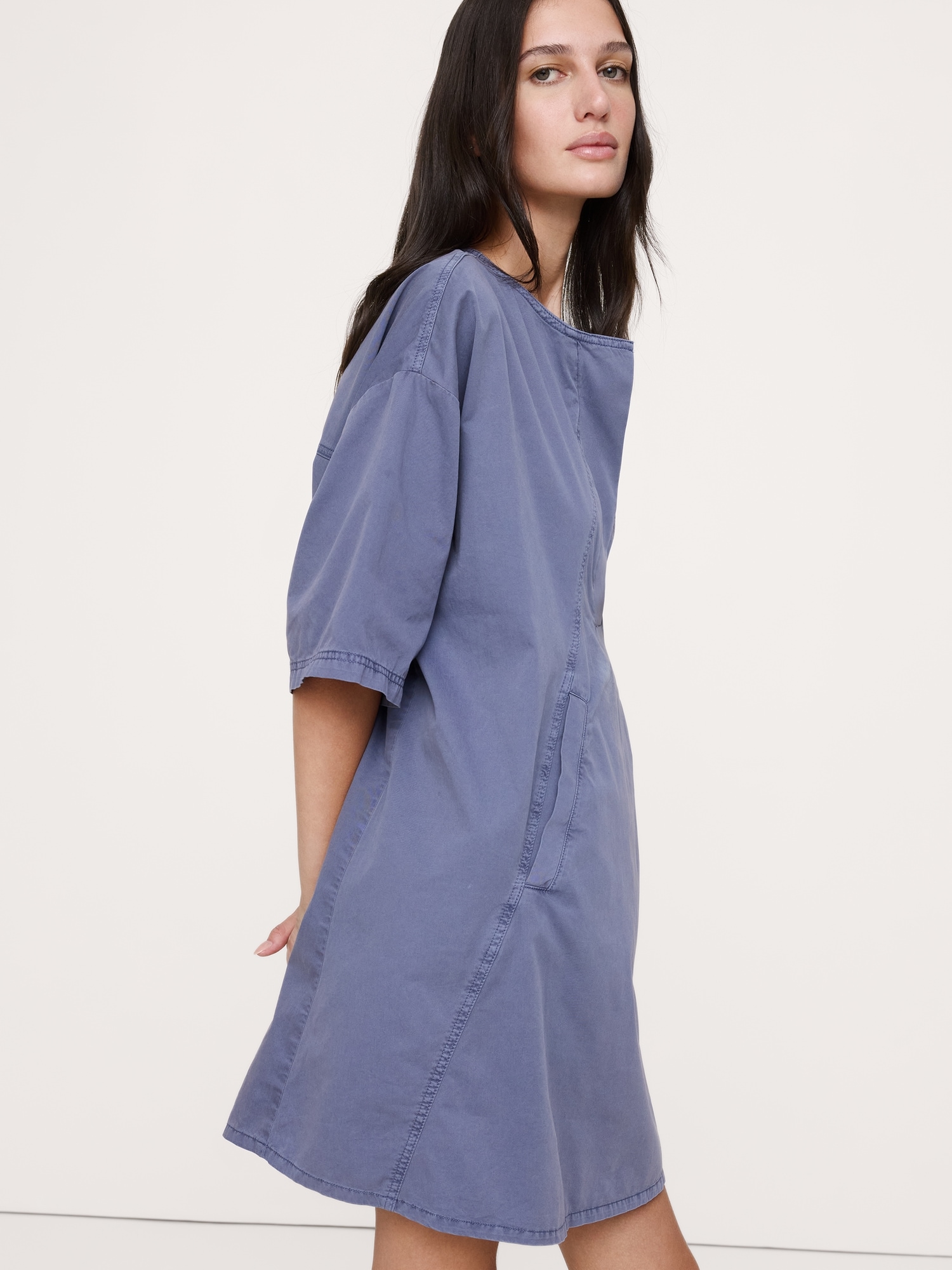 Image number 6 showing, Cotton-Twill Pocket Mini Dress