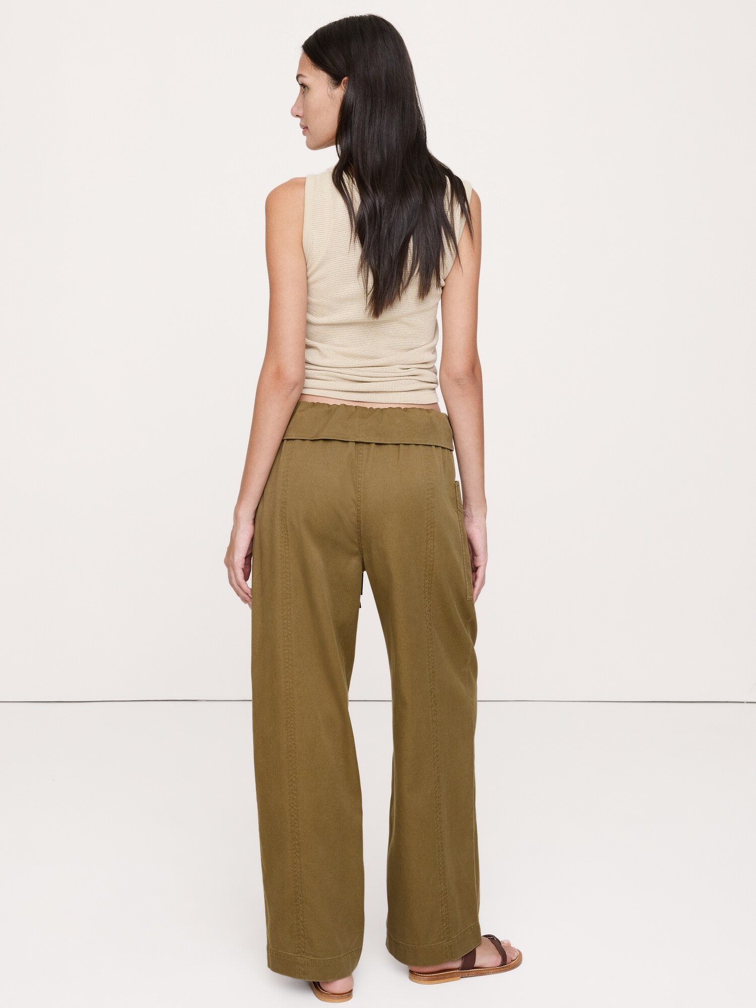 L'image numéro 3 présente Pantalon de pêcheur droit à taille haute
