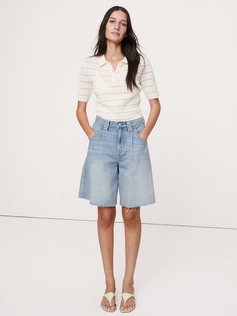 BERMUDA À TAILLE BASSE EN DENIM