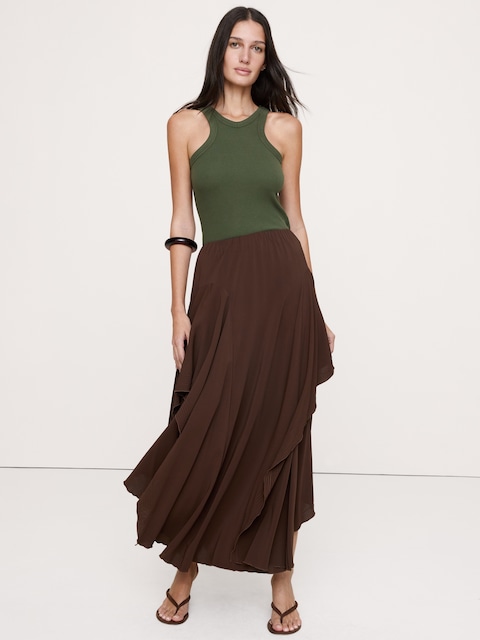 CAMISOLE À ENCOLURE EN V EN TISSU CÔTELÉ