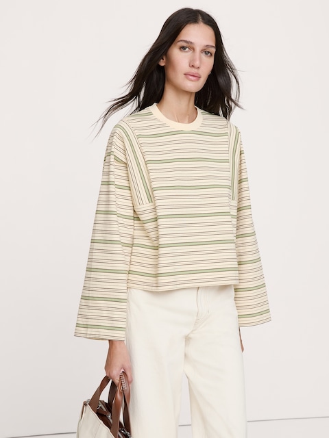 T-SHIRT DROIT EN COTON ÉPAIS