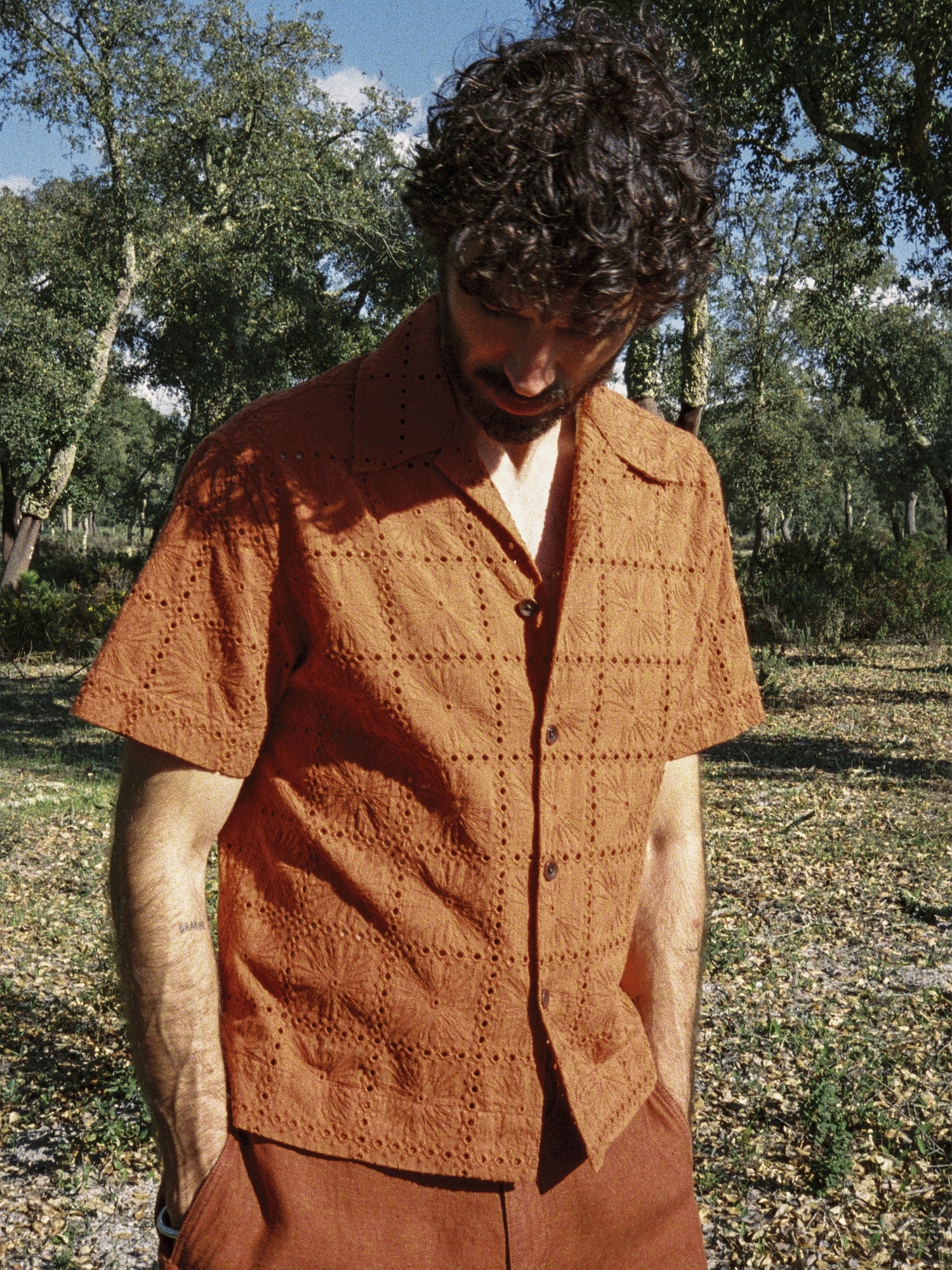 Image number 7 showing, Relaxed-Fit Embroidered Cotton Eyelet Resort Shirt