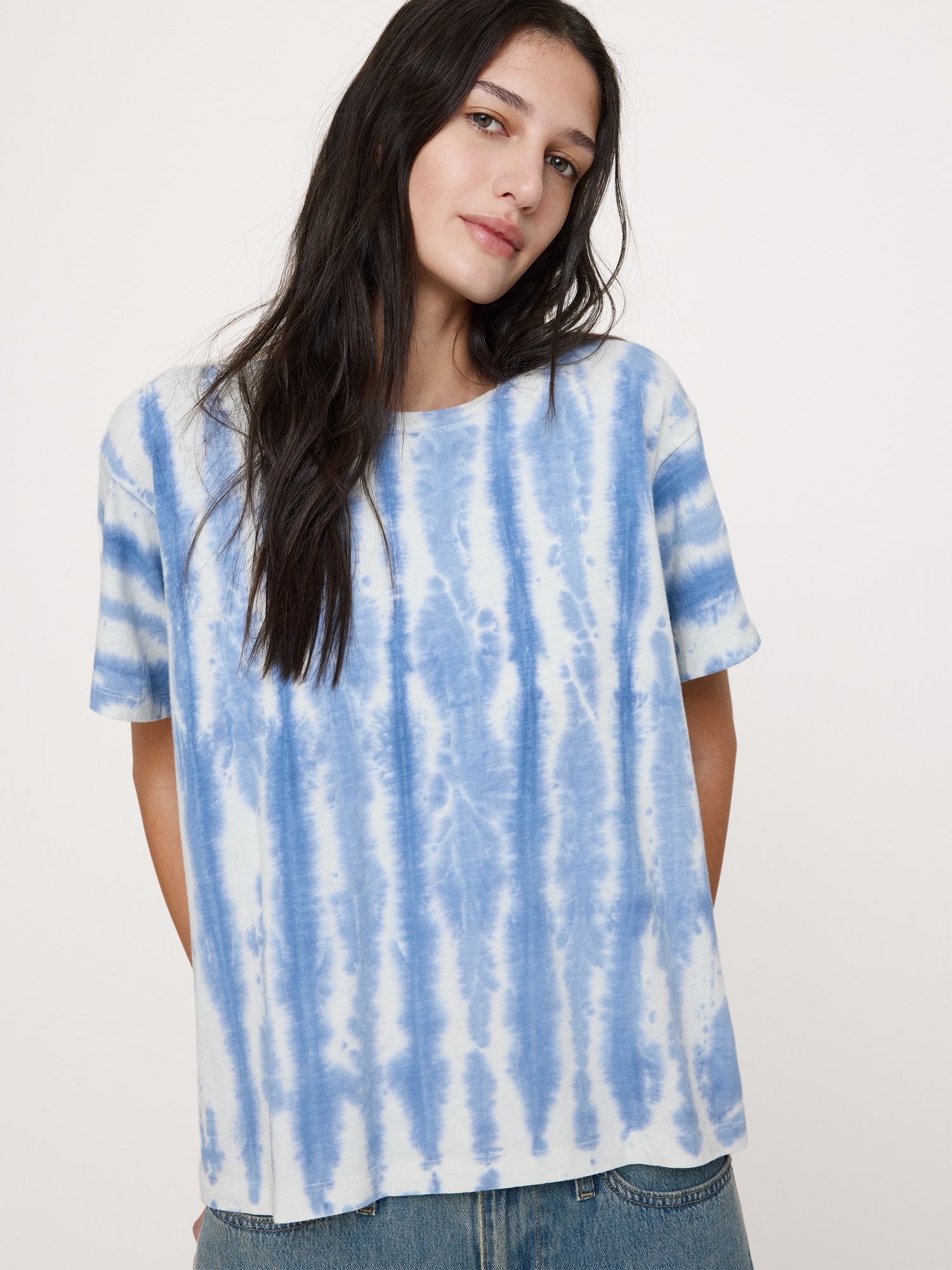 Image number 6 showing, Cotton Slub Boyfriend Crew-Neck T-Shirt