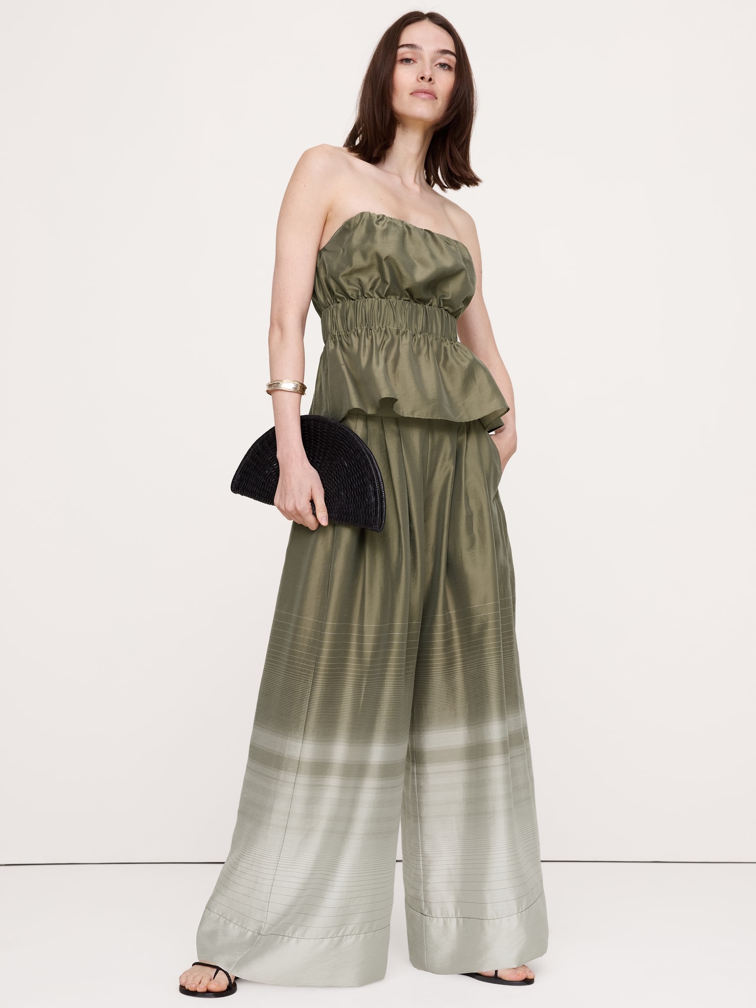 Image number 1 showing, High-Rise Wide-Leg TENCEL™-Nylon Palazzo Pant