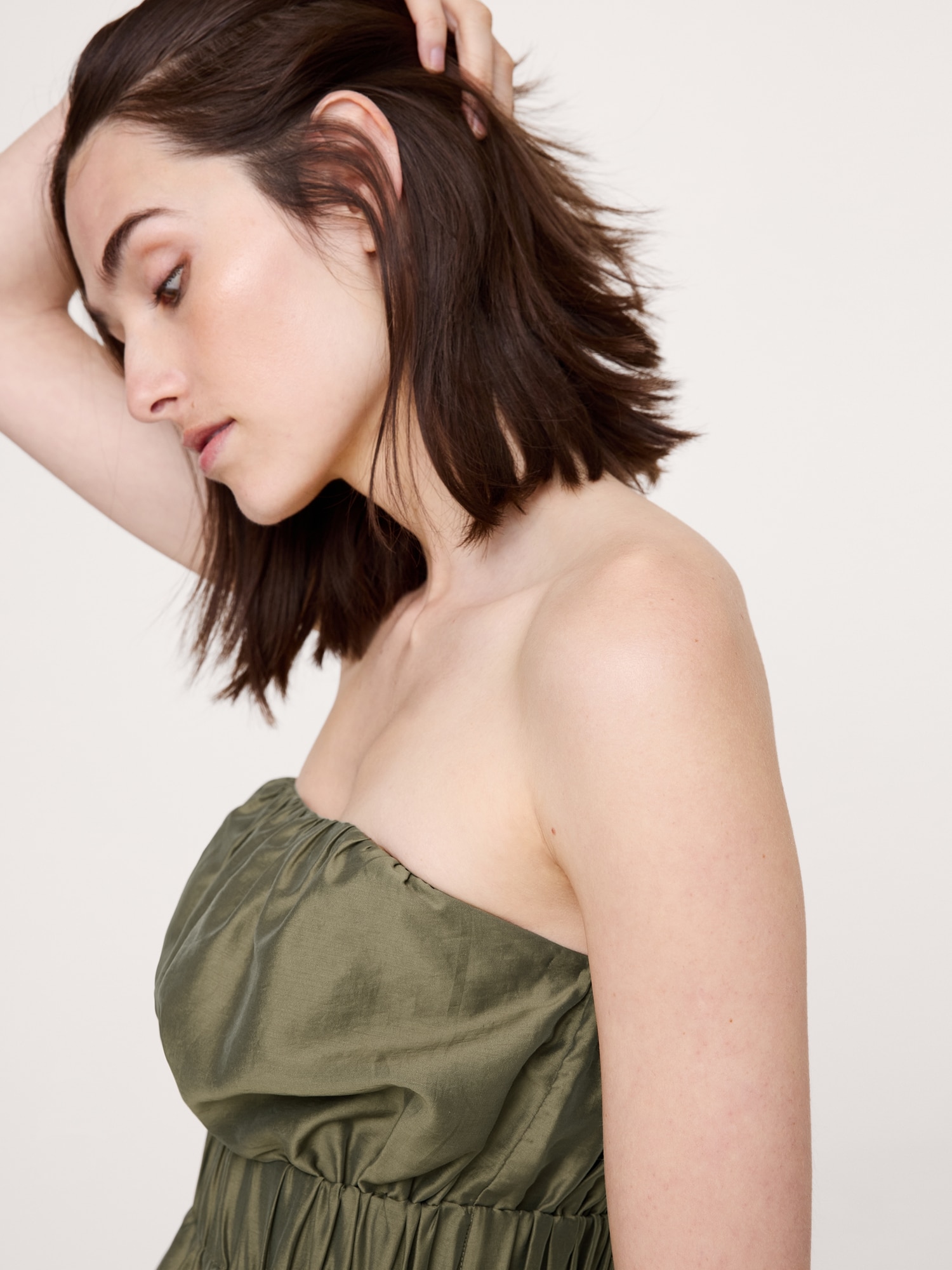 Image number 4 showing, Strapless TENCEL™-Nylon Peplum Top