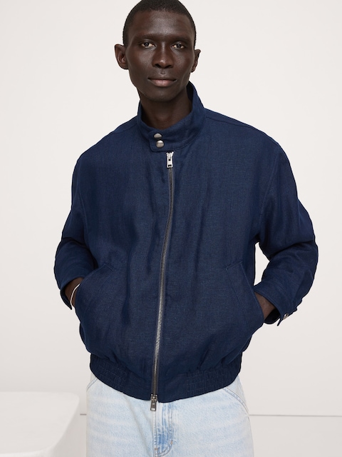 VESTE HARRINGTON EN LIN