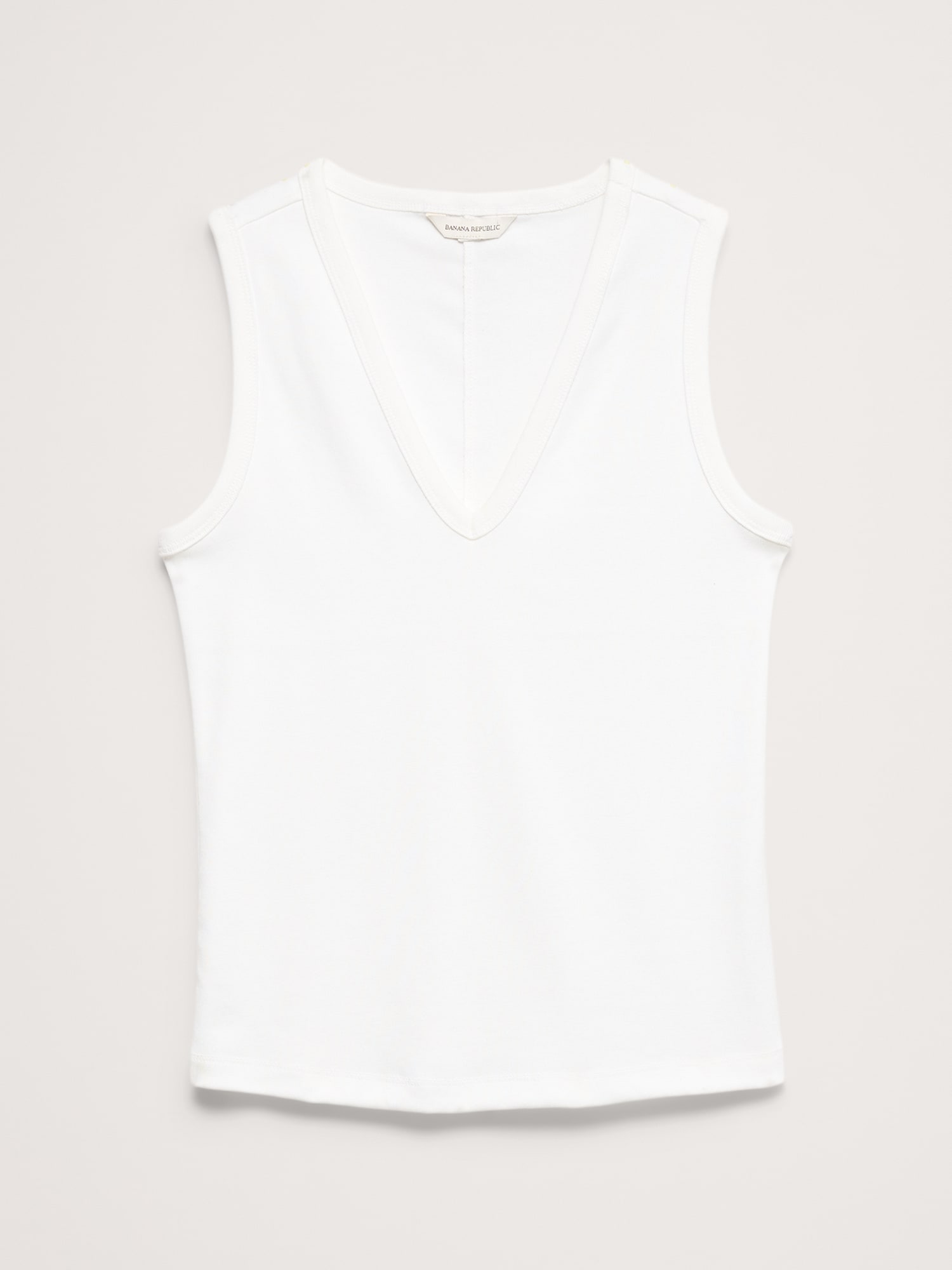 Image number 4 showing, Minimalist Cotton V-Neck Tank