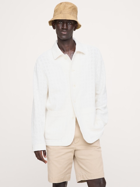 VESTE-CHEMISE EN TISSU À EFFET NATTÉ