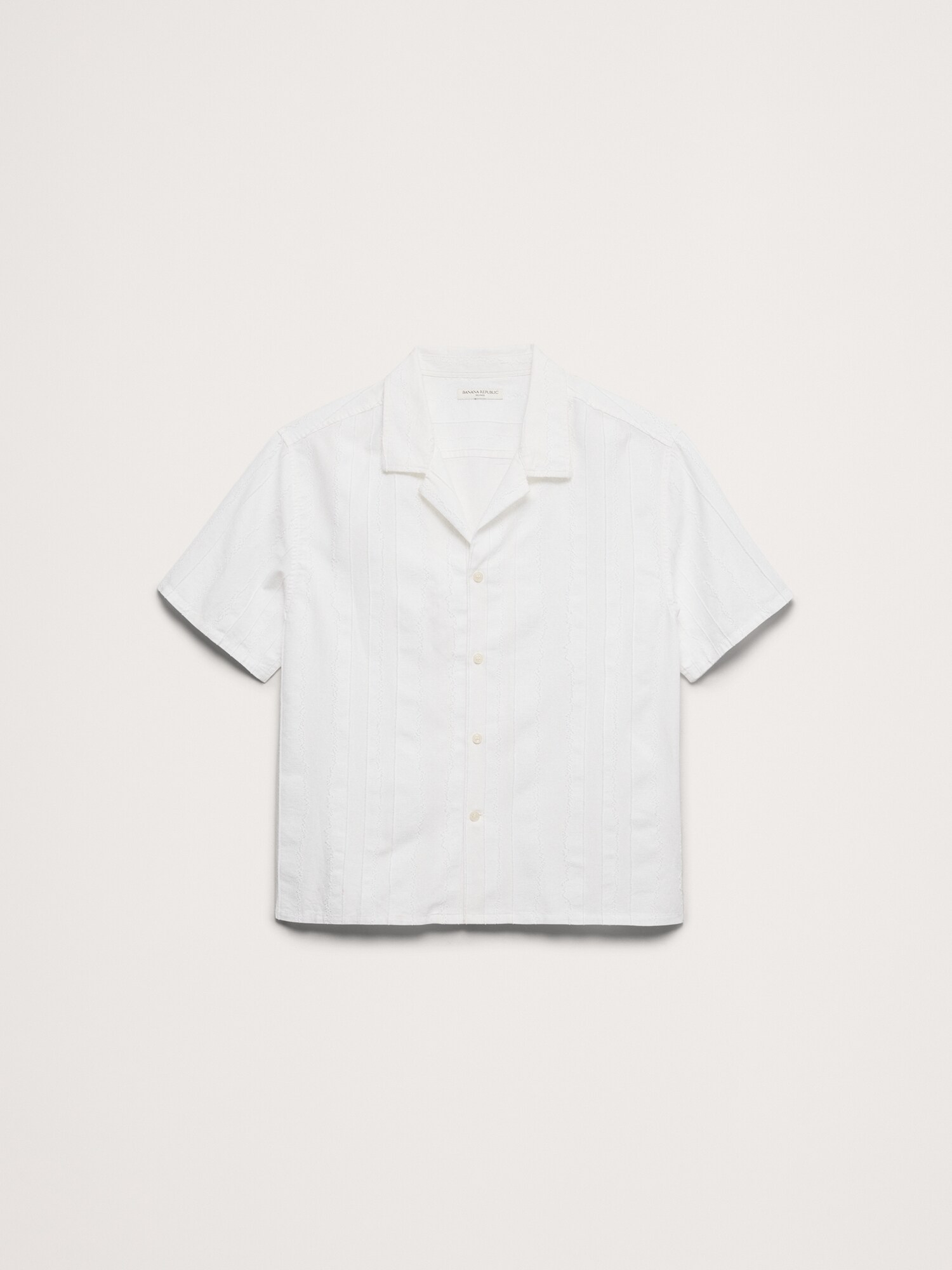 Image number 4 showing, Relaxed-Fit Cotton-Linen Jacquard Resort Shirt