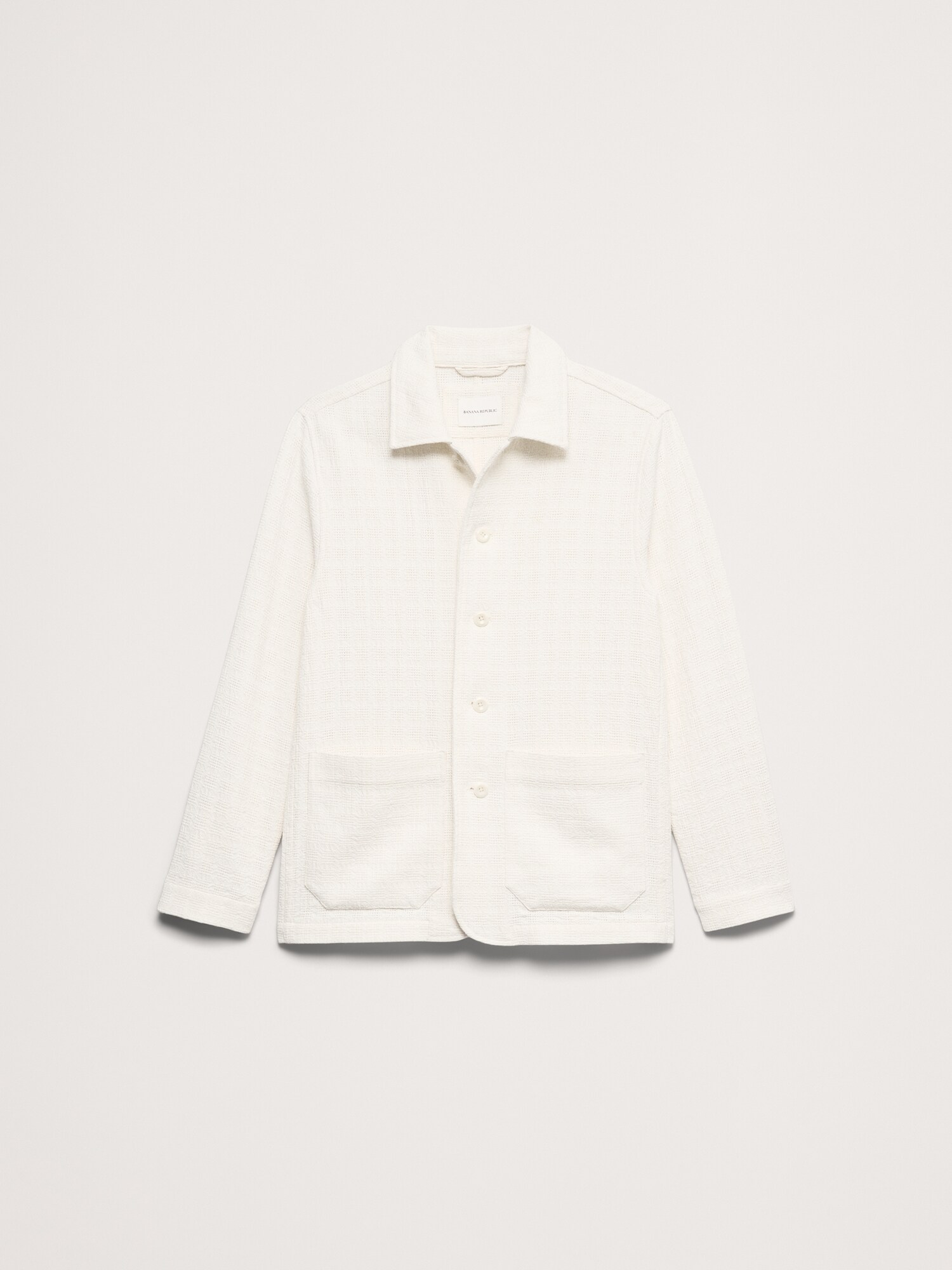 L'image numéro 5 présente Veste-chemise en tissu à effet natté