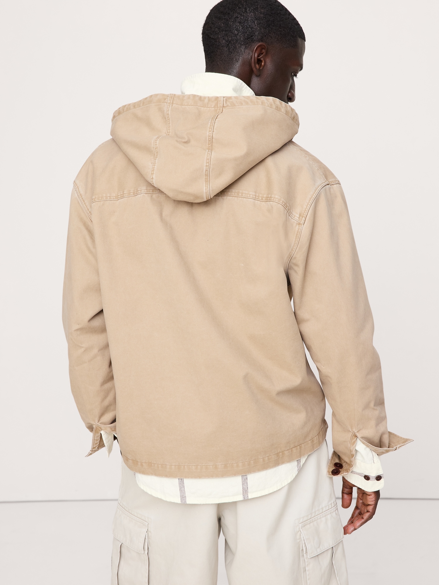 Image number 8 showing, Cotton Twill Hooded Overshirt