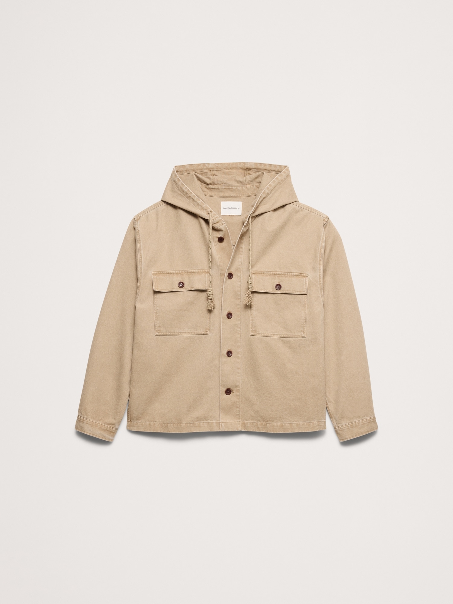 Image number 5 showing, Cotton Twill Hooded Overshirt