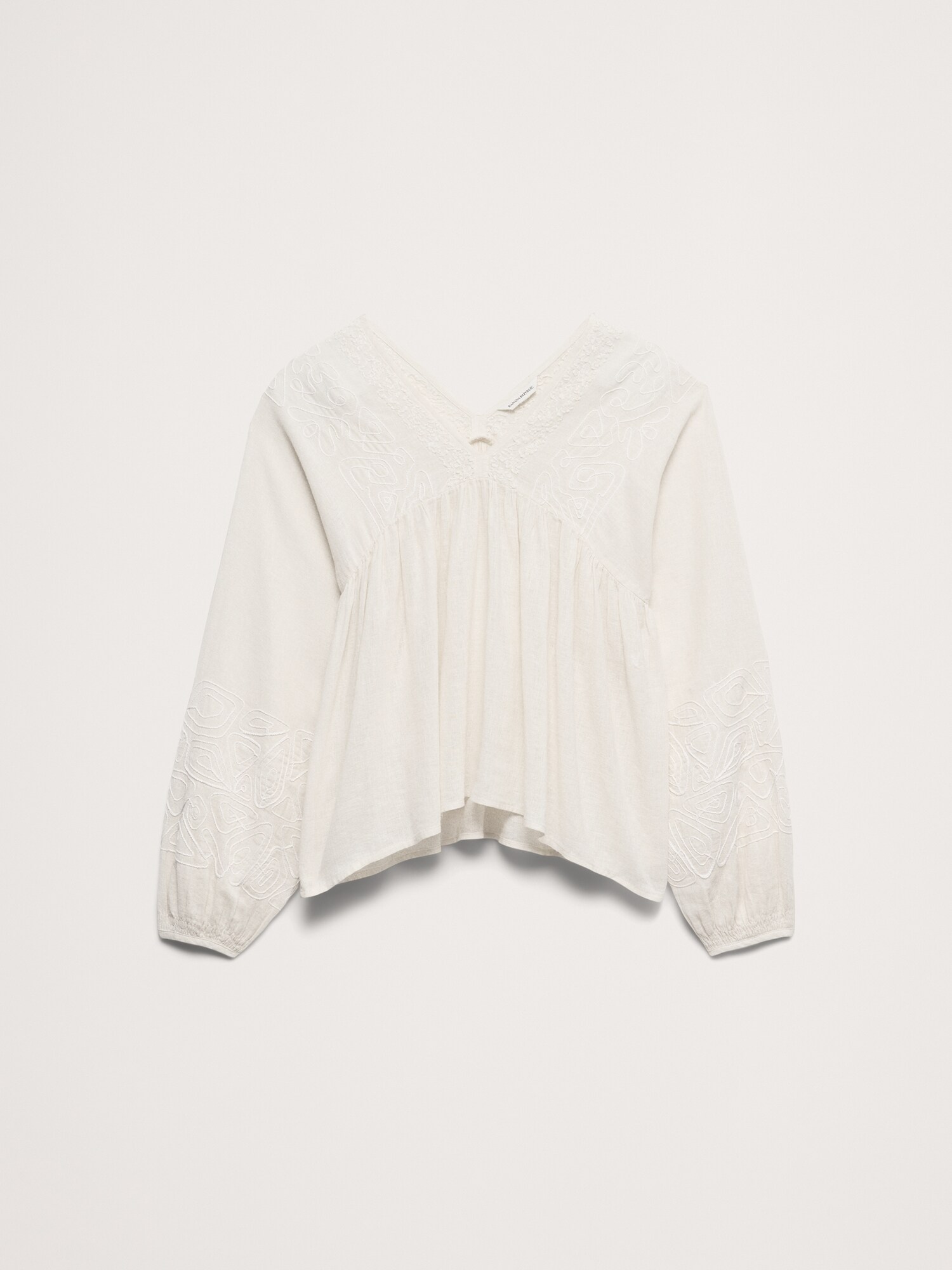 Image number 4 showing, Embroidered Linen-Cotton Top