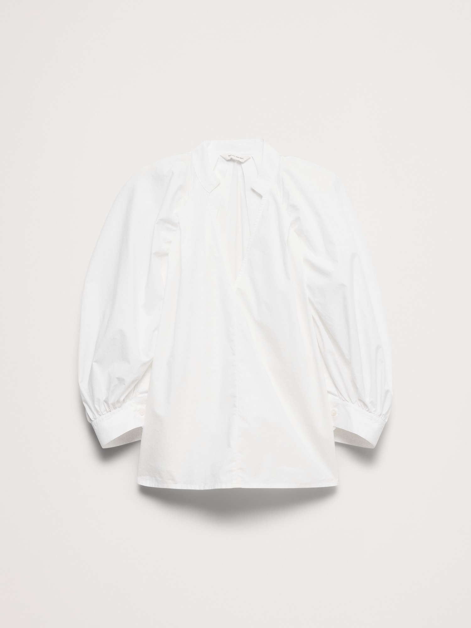 Image number 7 showing, Cotton Poplin Split-Neck Top
