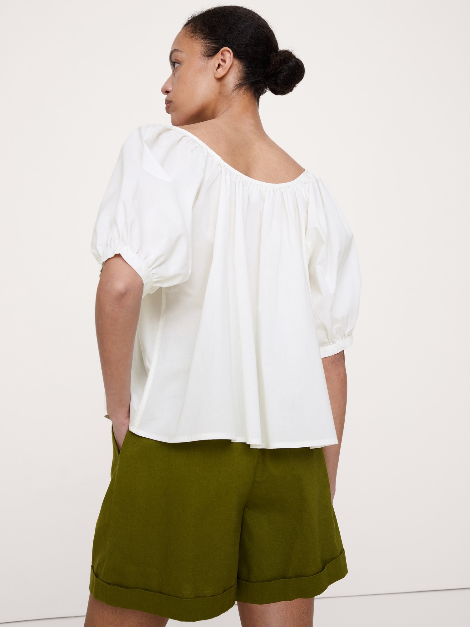 Image number 5 showing, Breezy Cotton Scoop-Neck Top