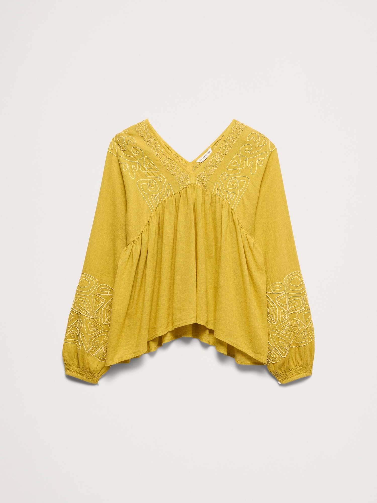 Image number 7 showing, Embroidered Linen-Cotton Top