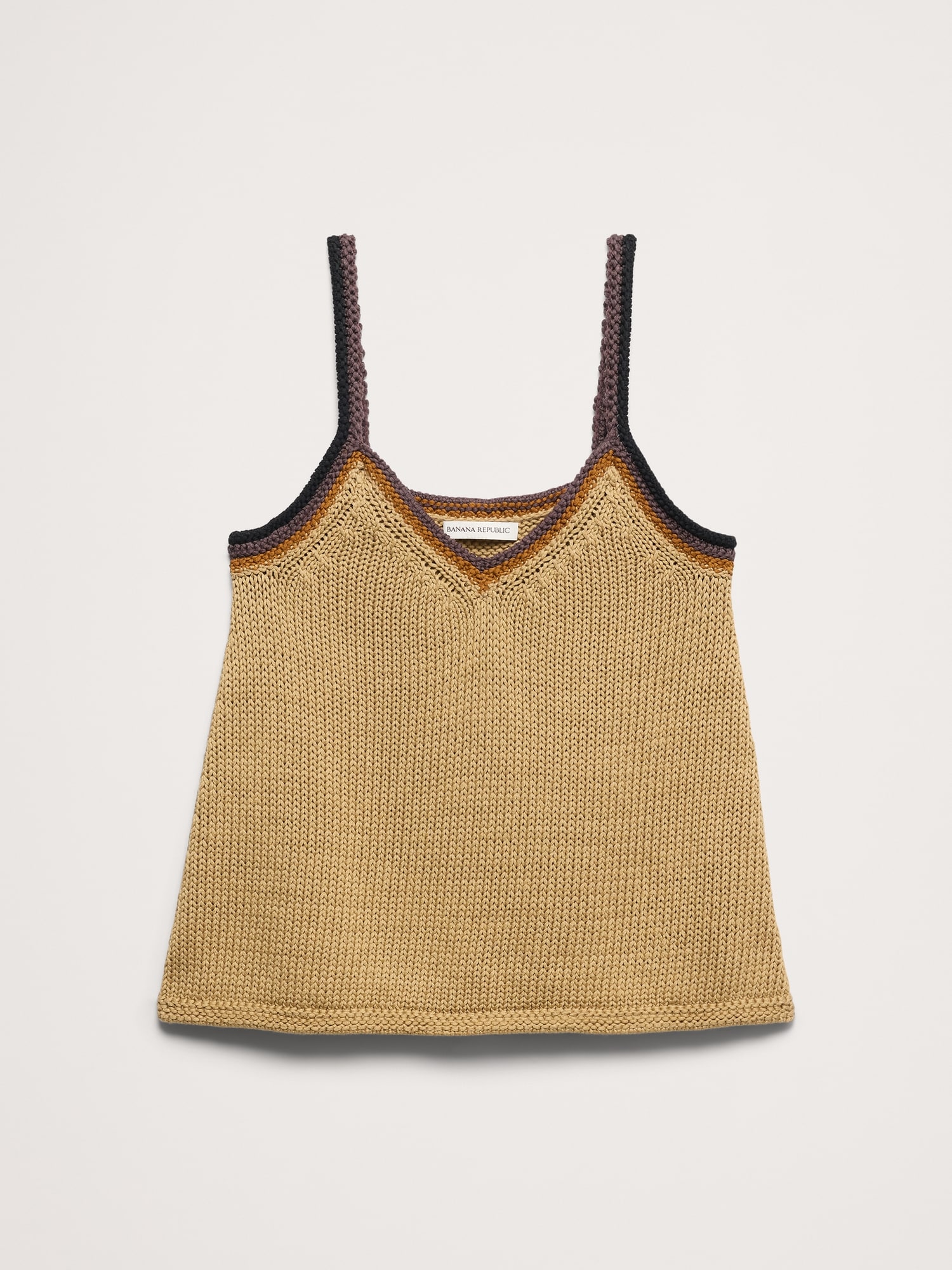 L'image numéro 6 présente Camisole à encolure en V en tricot de coton littoral